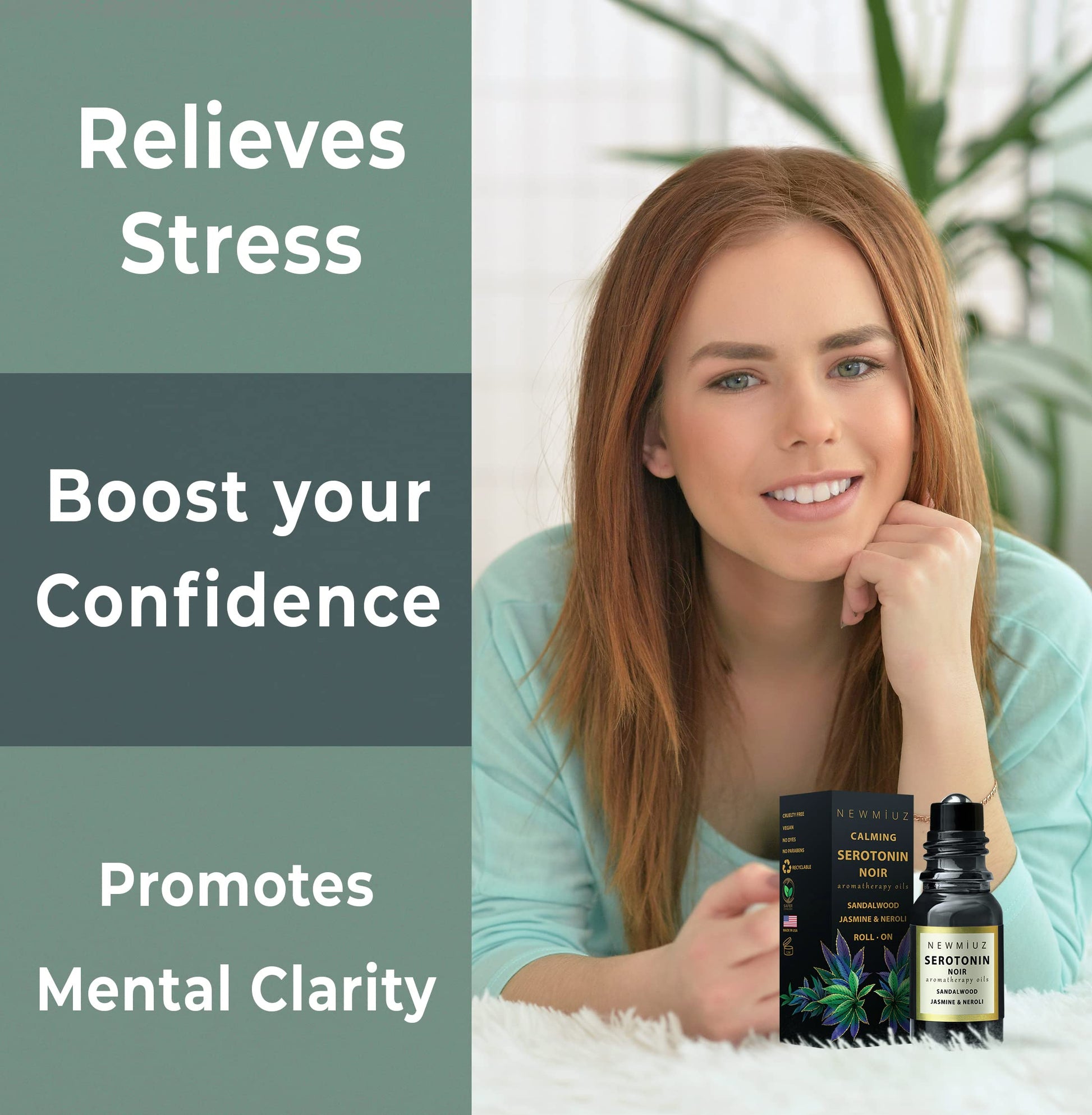 Calm Roll on Essential Oil Stress Relief Sandalwood Jasmine Destress Relaxation Calming Rolle - AB Mystery