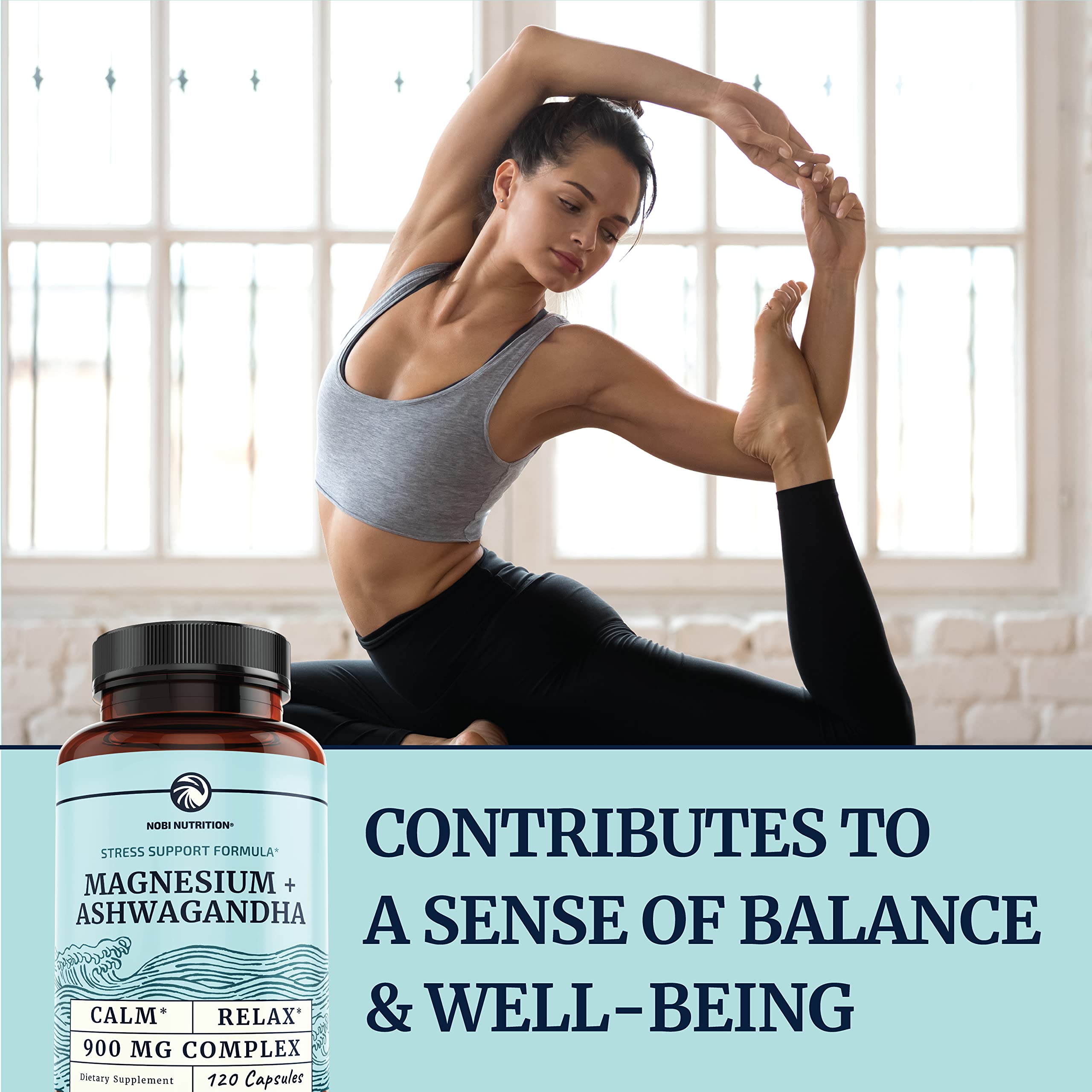 Magnesium Ashwagandha | Calming Magnesium Supplement for Adults | Relax, Rest - AB Mystery