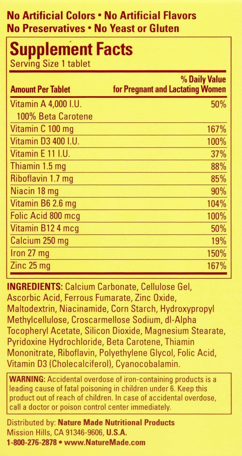 Nature Made Multi Prenatal Tabs, 90 ct (Packaging may vary) Nature Made