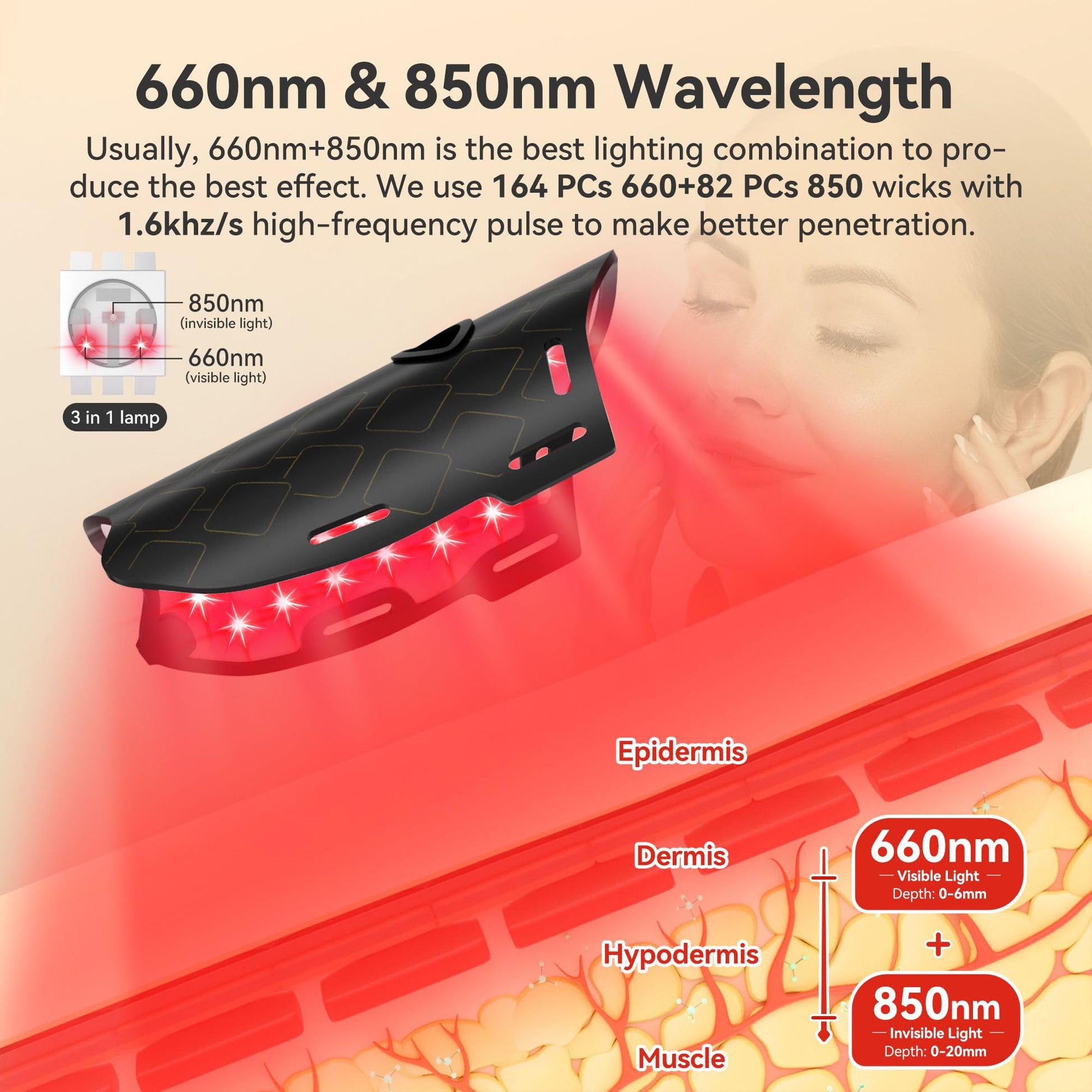 Peng Teng Red Light Therapy for Face, 660NM and 850NM,Innovative use of Monitoring,red Light Therapy Masks - AB Mystery