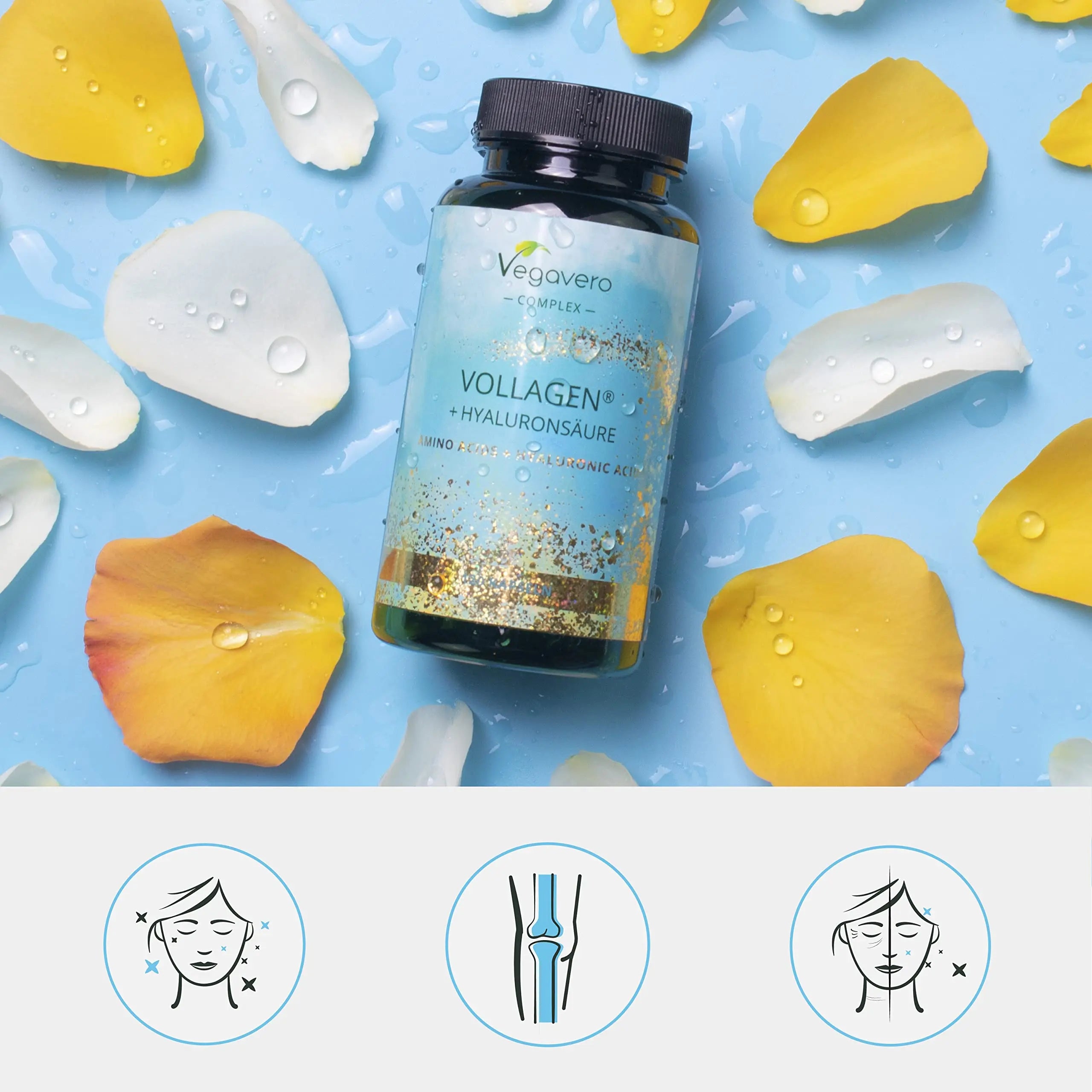 Vegavero Vegan Collagen Complex + Hyaluronic Acid | NO Additives | Vegan Collagen Powder Vollagen - AB Mystery