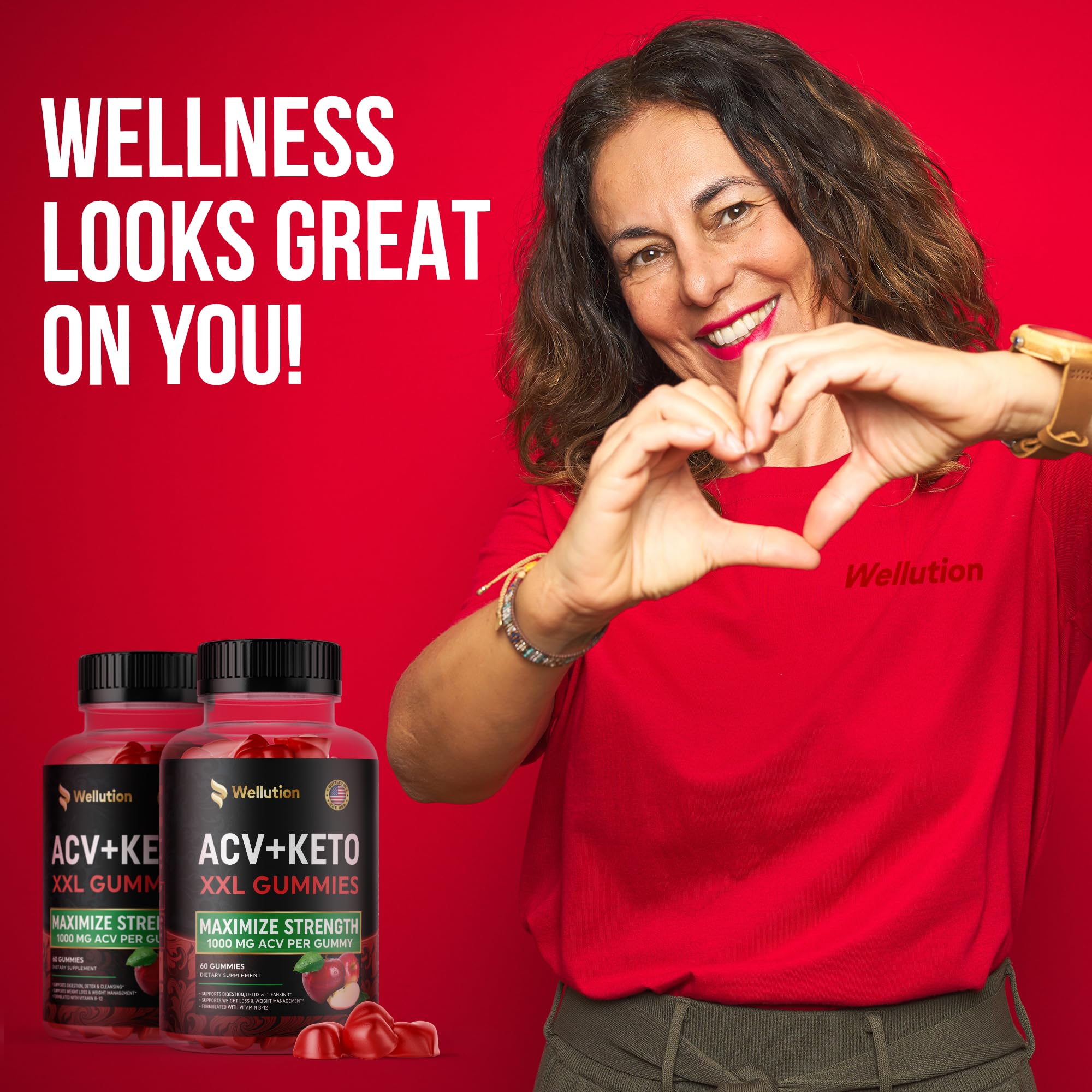 WELLUTION Apple Cider Vinegar 120 XXL Gummies - Support Digestion & Weight Management… - AB Mystery