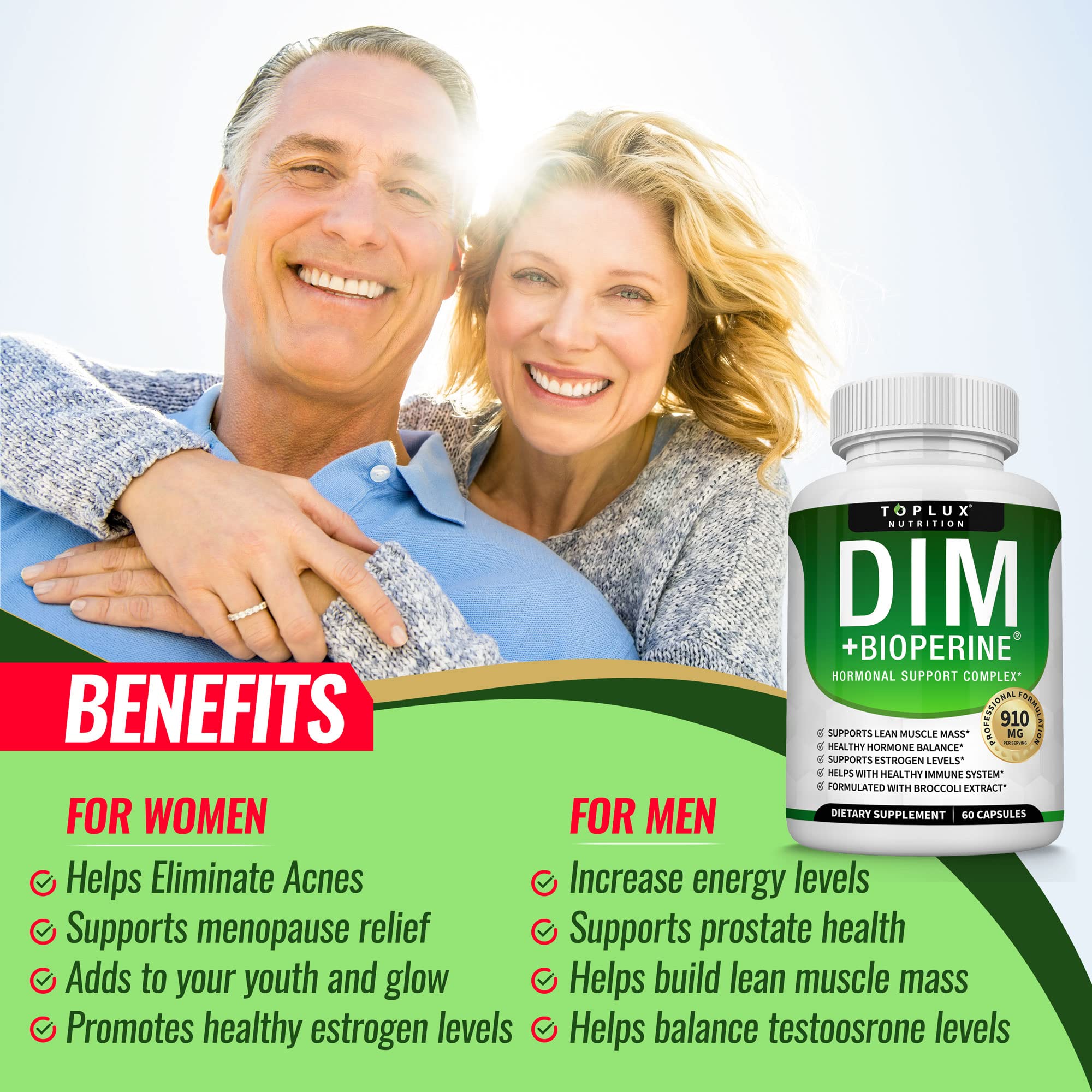Dim Supplement 910 mg Plus BioPerine Complex - Diindolylmethane to Support Hormone Balance - AB Mystery