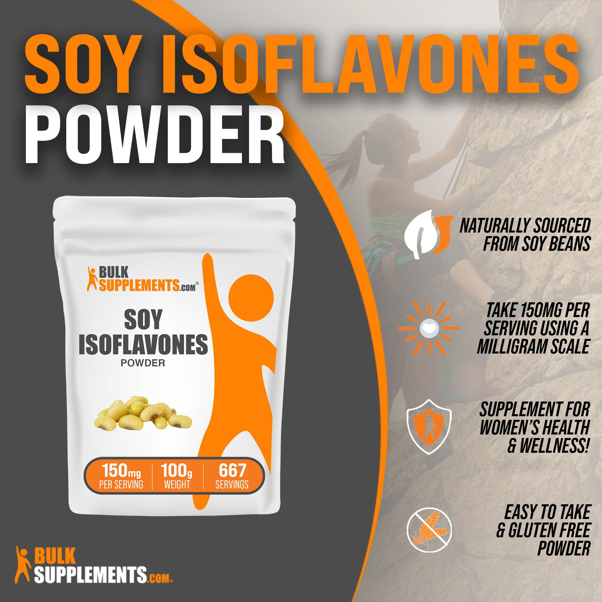 BULKSUPPLEMENTS.COM Soy Isoflavones Powder - Soy Isoflavones 150mg, Isoflavones Supplement - AB Mystery