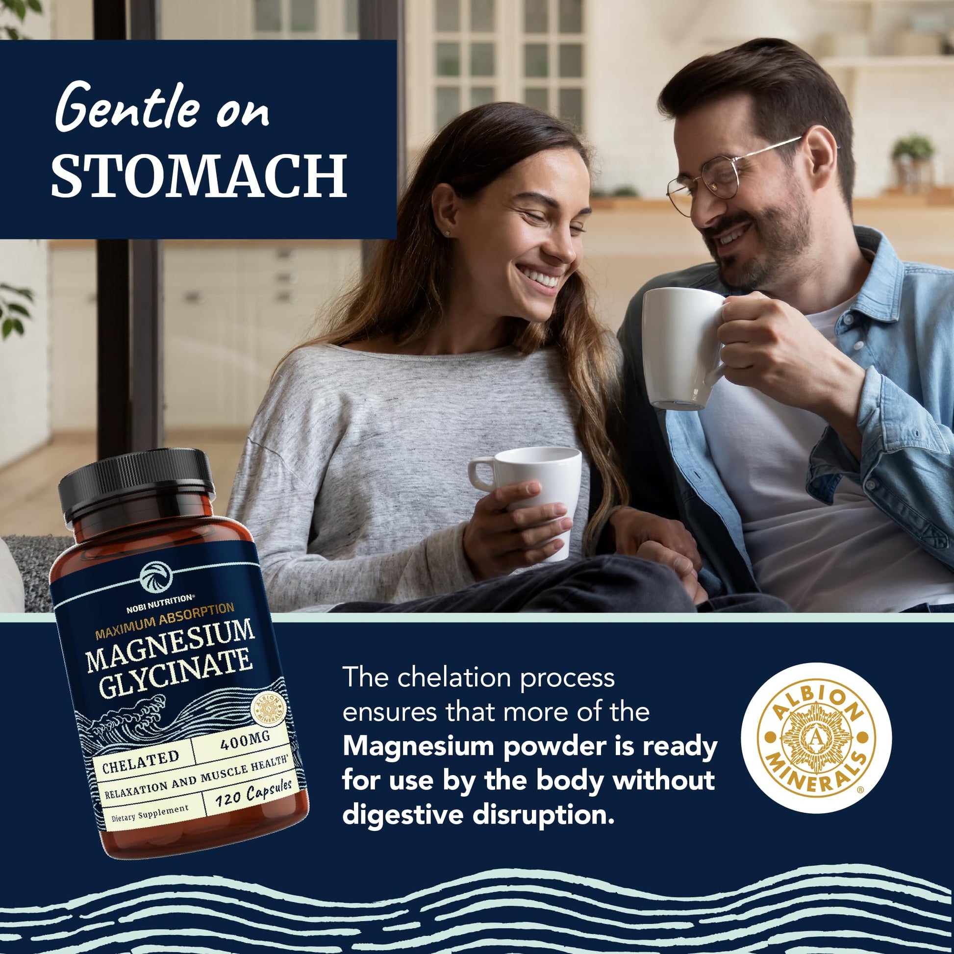 Magnesium Bisglycinate 400mg | Chelated Bisglycinate for Muscle Relaxation, Bones - AB Mystery