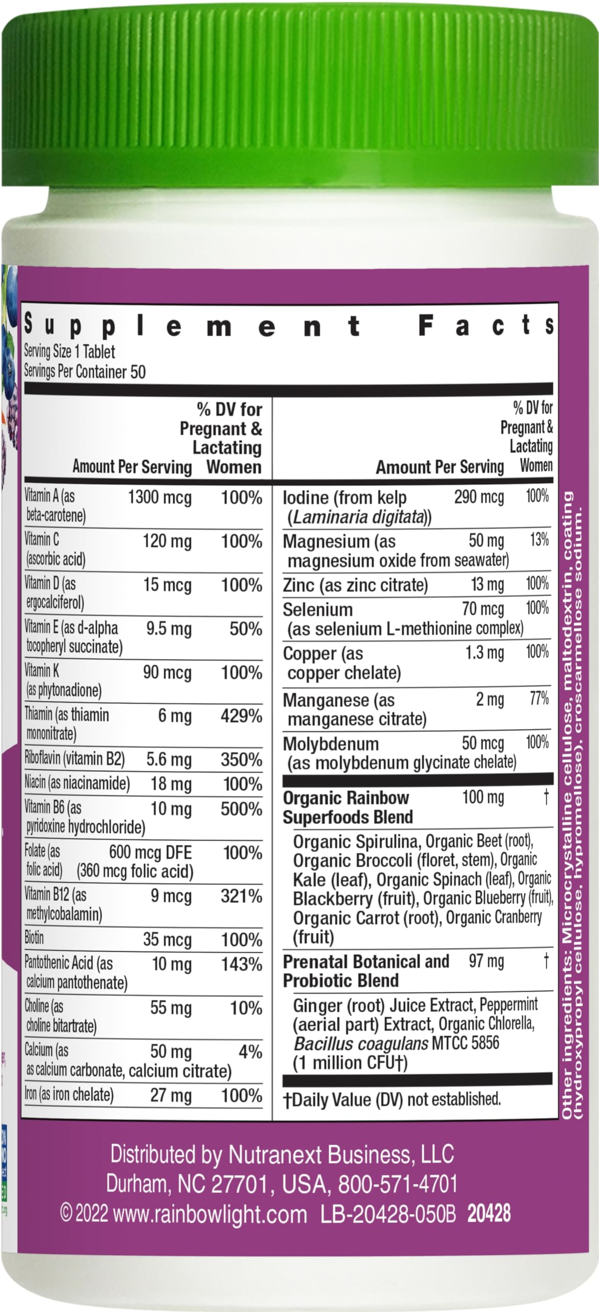 Rainbow Light Prenatal One Multi, 50 Tablets Rainbow Light