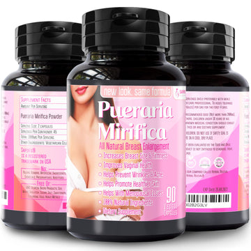Pueraria Mirifica Capsules 2000mg Daily - Breast Enhancement Pills and Estrogen Supplement 
