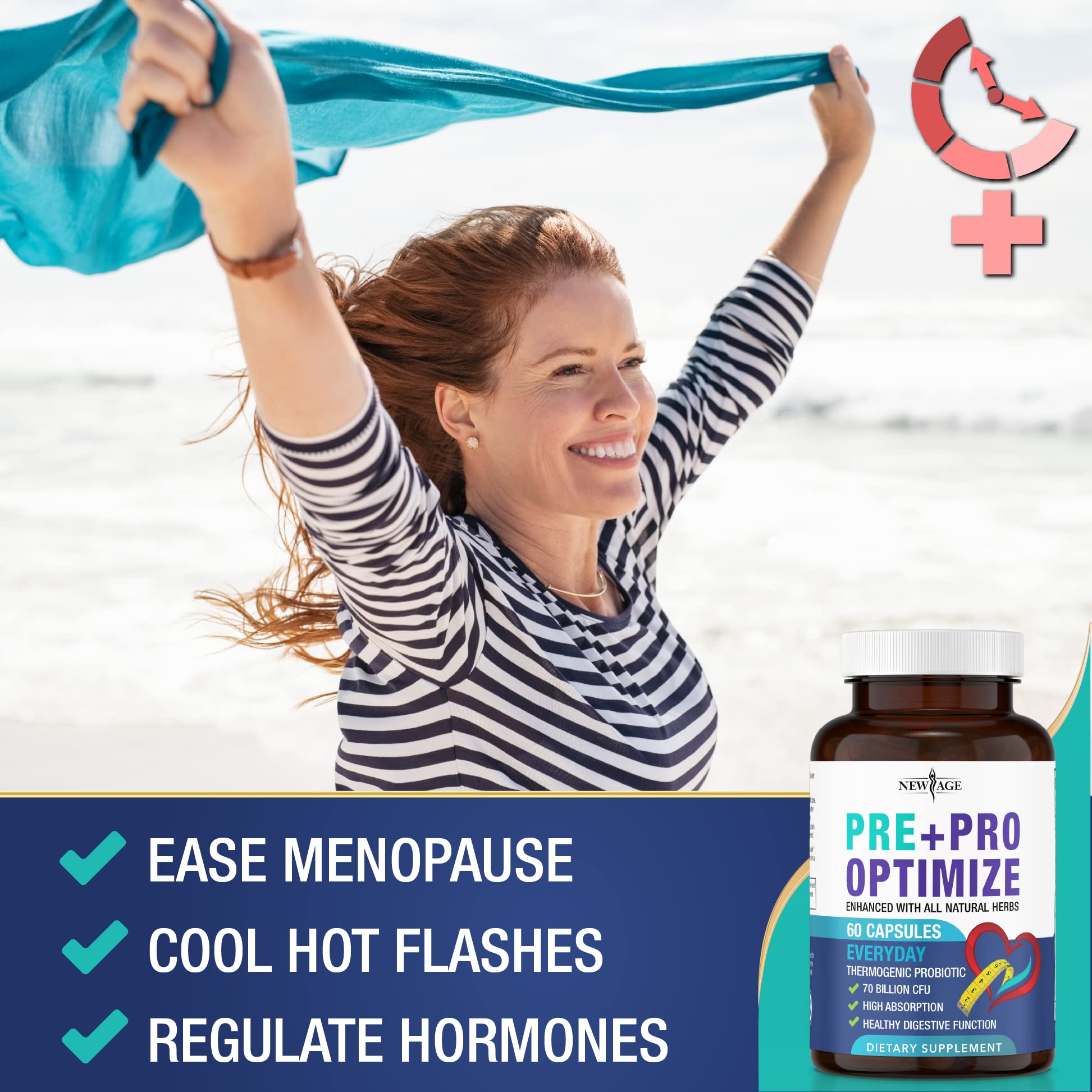 Pro Optimize Probiotics for Women, Menopause, 70 Billion CFU, Digestive Health - Relief for Bloating - AB Mystery
