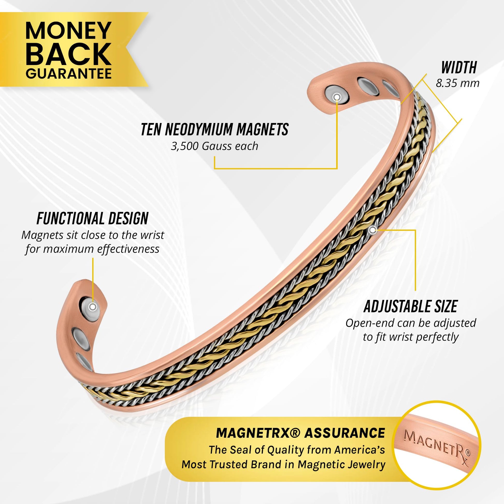 MagnetRX® Women's Copper Bracelet – Effective 99.9% Pure Copper Magnetic Therapy Bracelets - AB Mystery