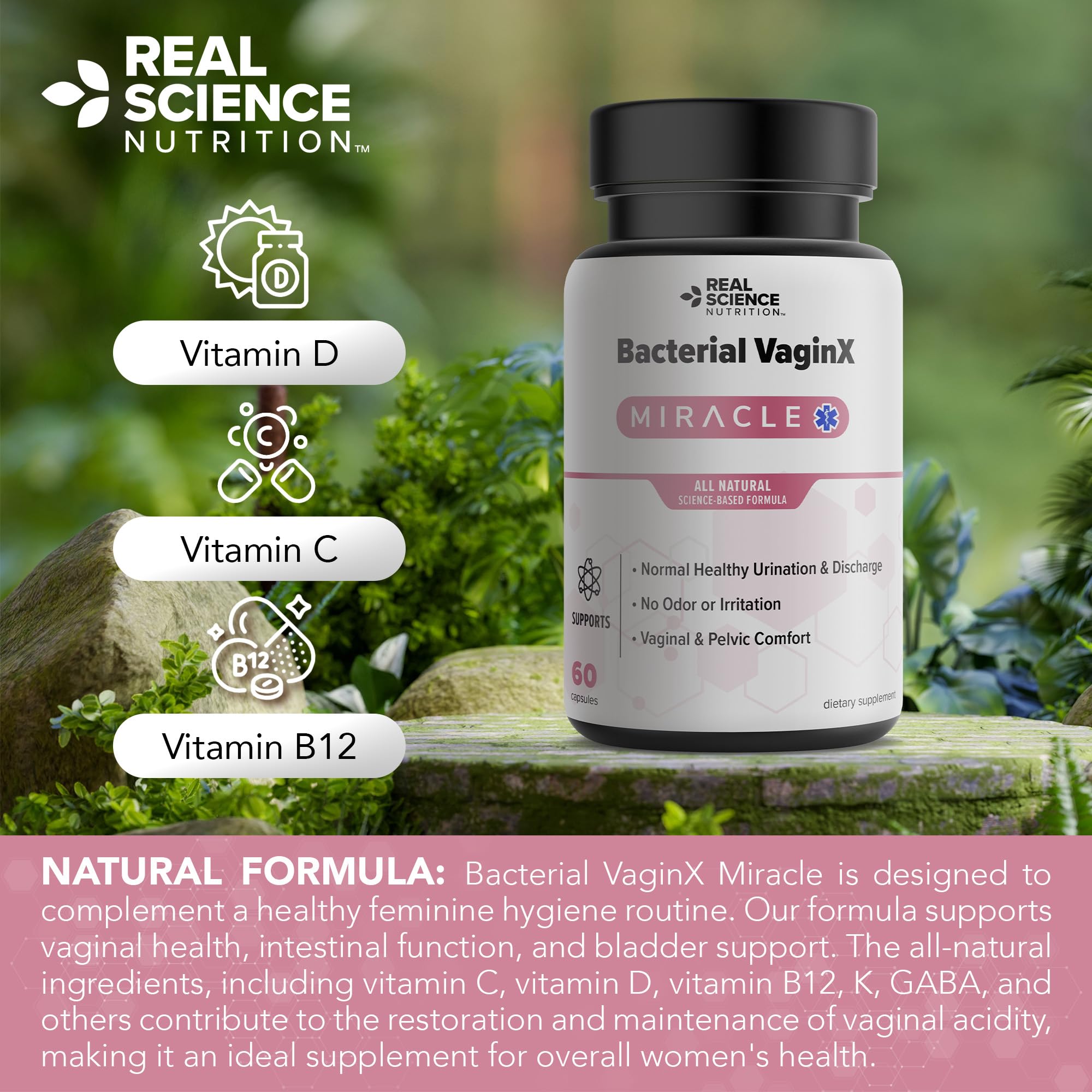 Real Science Nutrition Offers Bacterial VaginX Miracle - Nitric Oxide Enhanced Formulated - AB Mystery