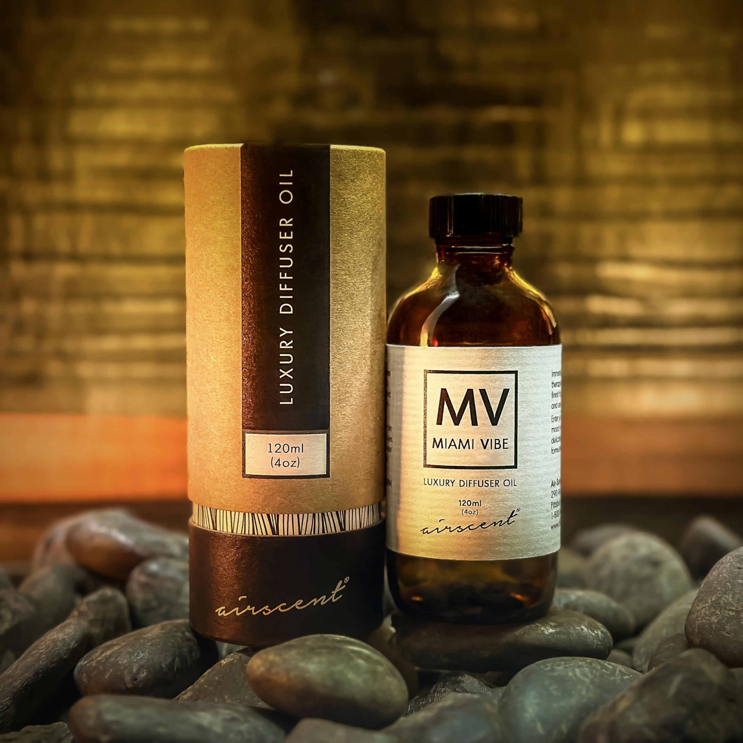 Miami Vibe Diffuser Oil - Air-Scent Fragrance for Aroma Oil Diffusers - 120 Milliliter (4 fl oz) Bottle - AB Mystery