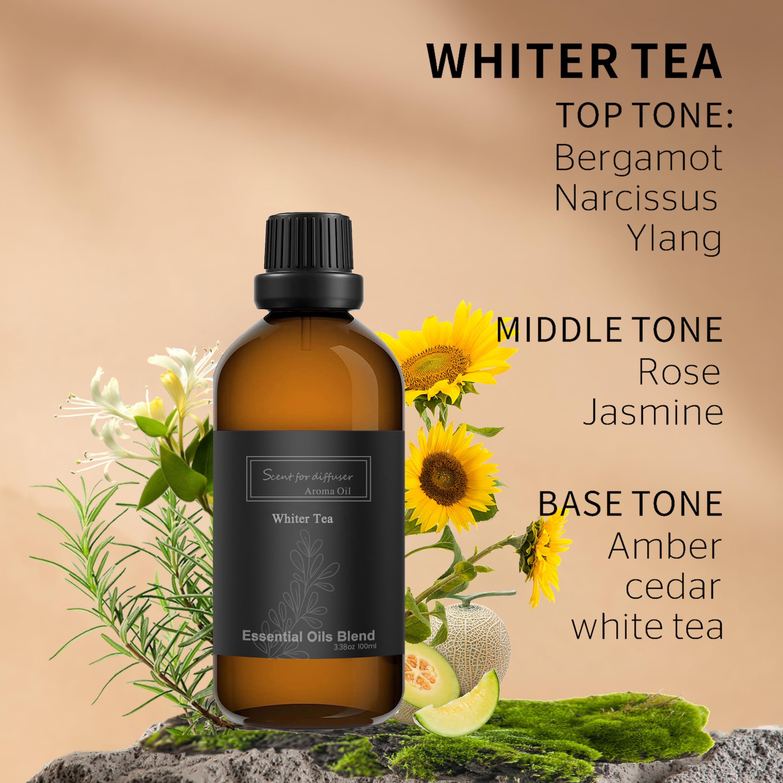 Homnas White Tea Essential Oil 100ML, Hotel Collection 100% Pure and Natural Aromatherapy Oil - AB Mystery