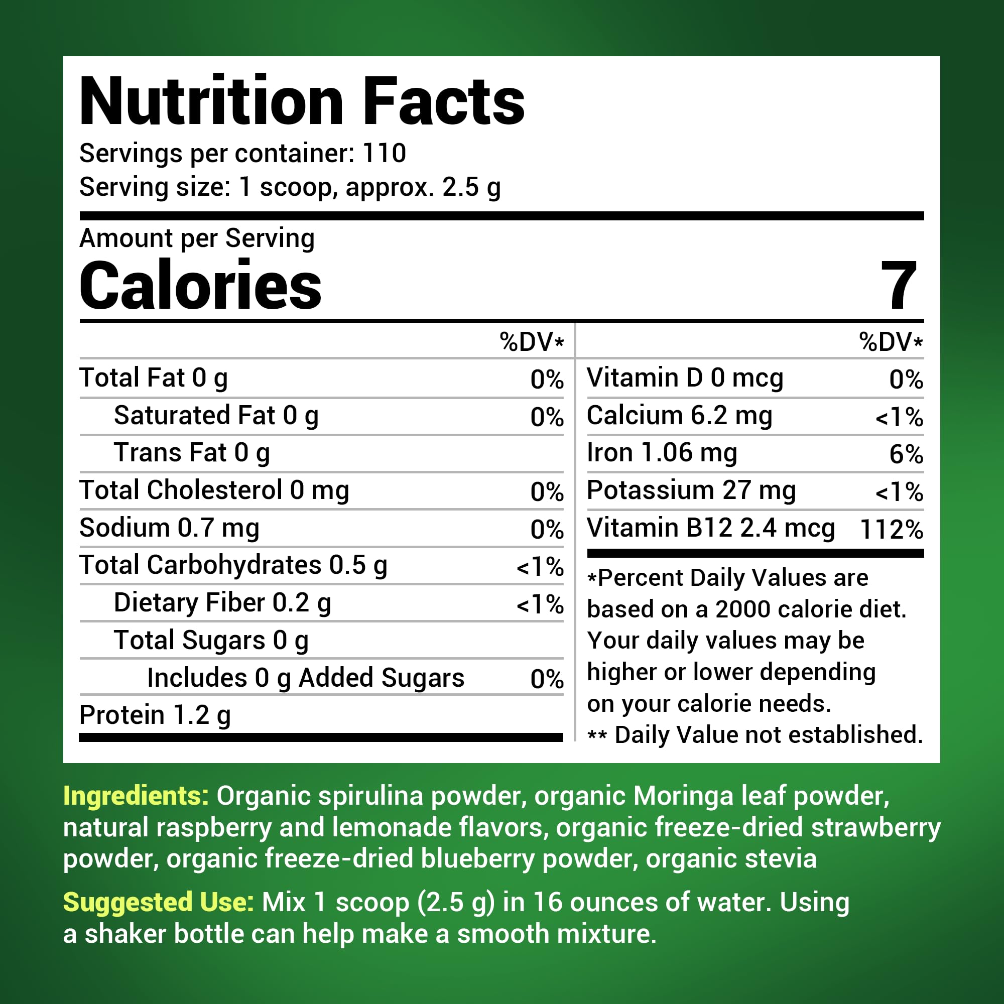 Dr. Berg's (Veggie Solution) Organic Super Greens Powder w/Spirulina - Raw Green - AB Mystery