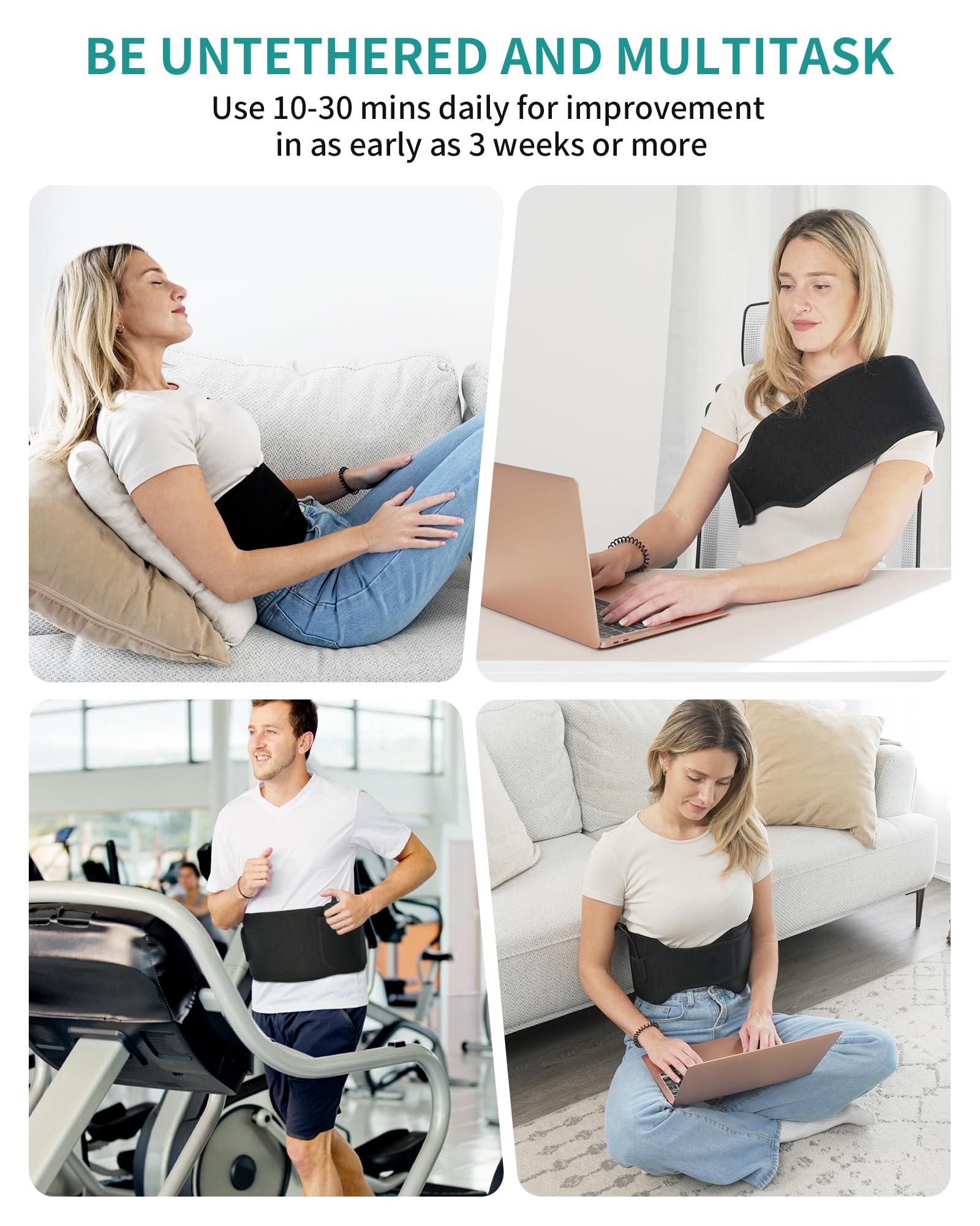 Nekteck Red Light Therapy Belt for Body, Wireless Near-Infrared Light Pad for Pain Relief, Inflammation - AB Mystery