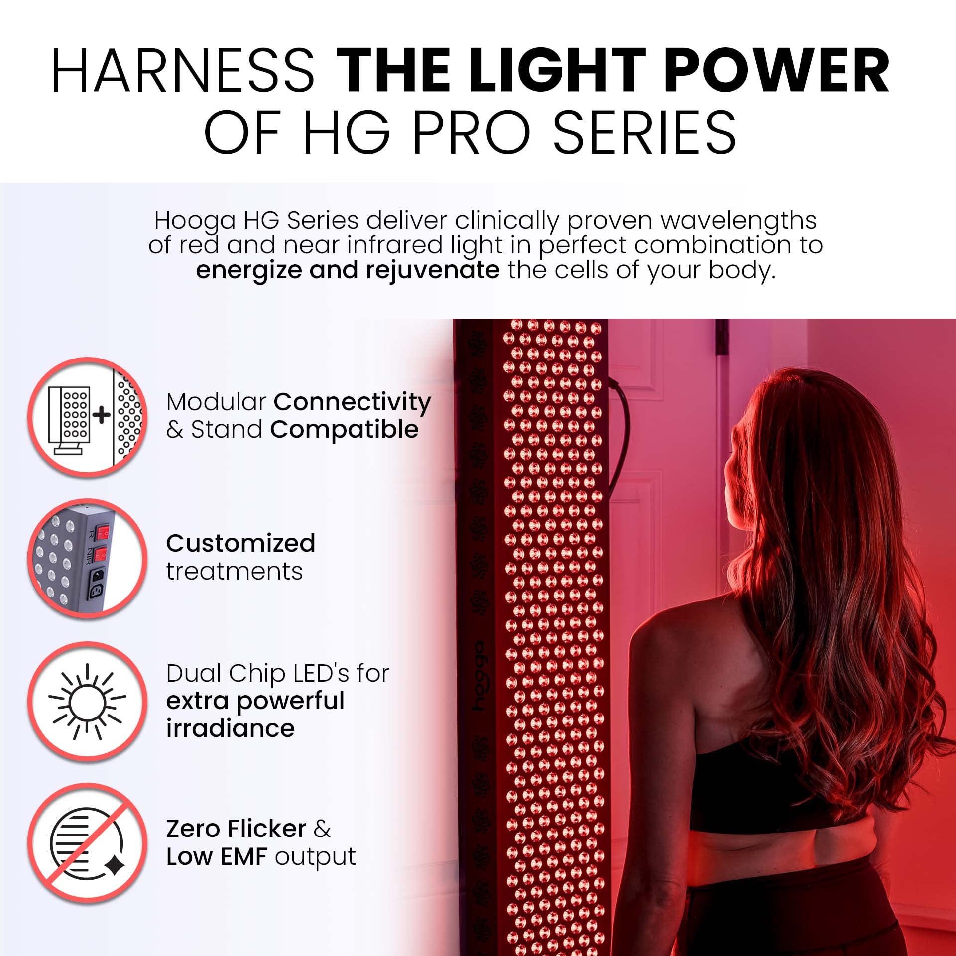 Hooga Red Light Therapy, 660nm 850nm Red Near Infrared, Dual Chip LEDs, Modular, 150 LEDs - AB Mystery