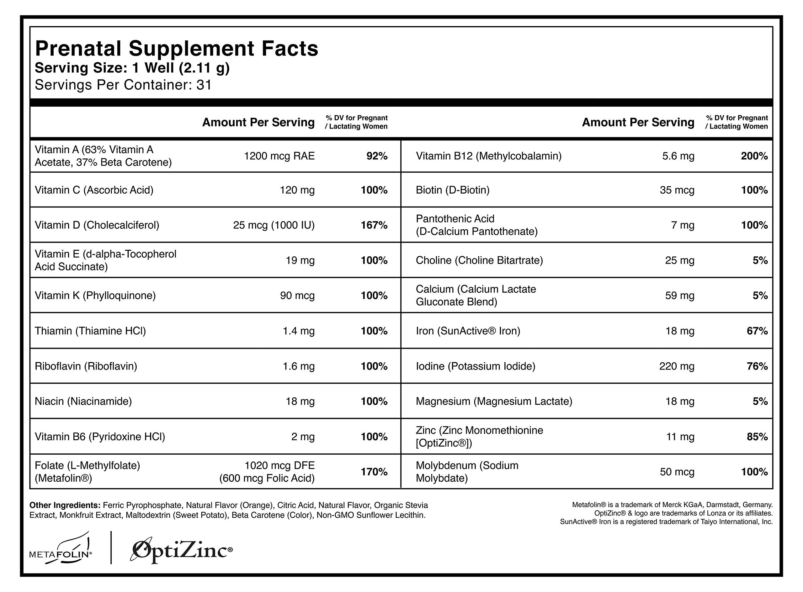 Prenatal Liquid Vitamin | 2 Oz. Liquid Serving | No Nausea | 31 Servings | Zero Sugar | Zero Pills Tespo