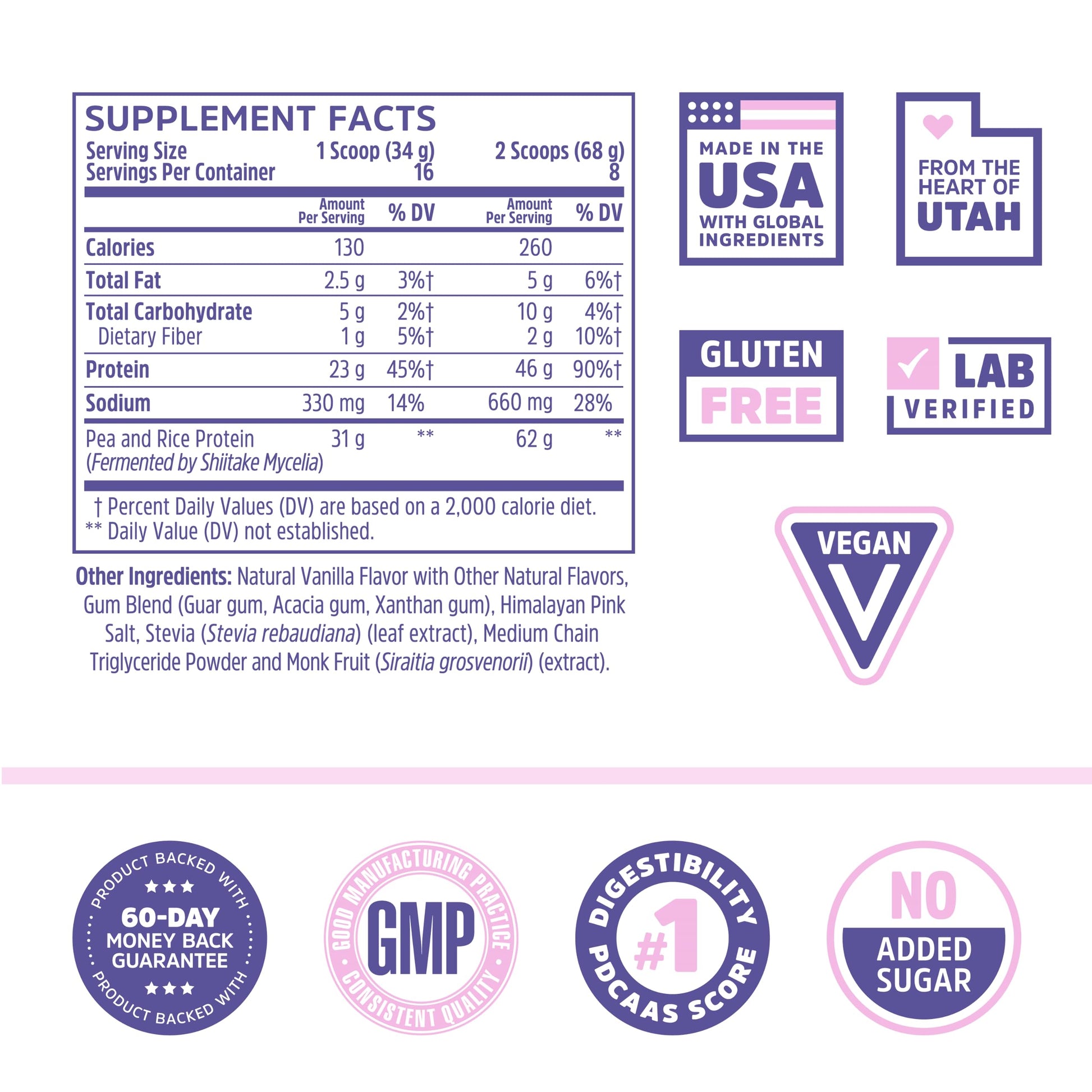 Zhou Nutrition Plant Based Vegan Protein Powder, Best Absorption Digest Score, Complete - AB Mystery