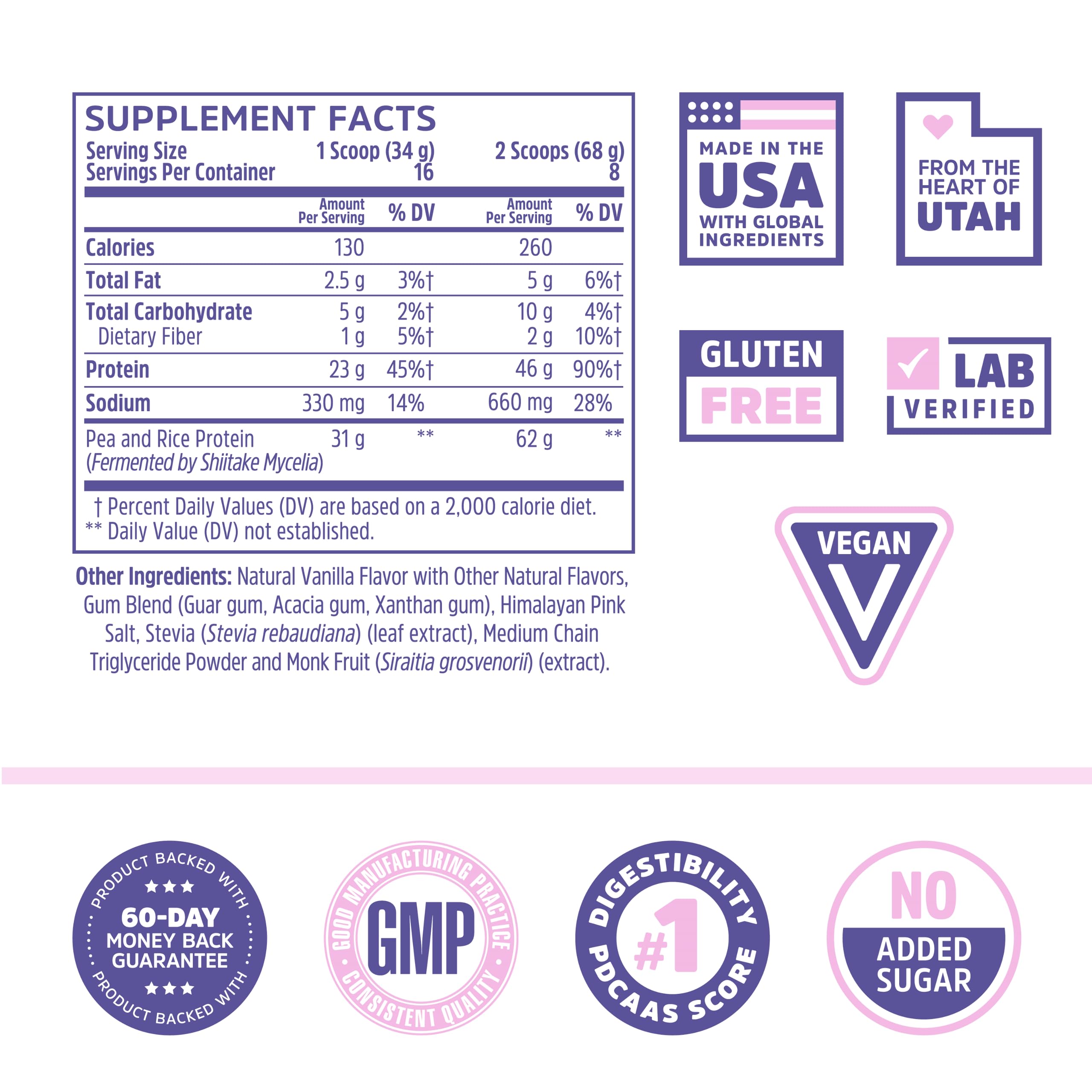 Zhou Nutrition Plant Based Vegan Protein Powder, Best Absorption Digest Score, Complete - AB Mystery