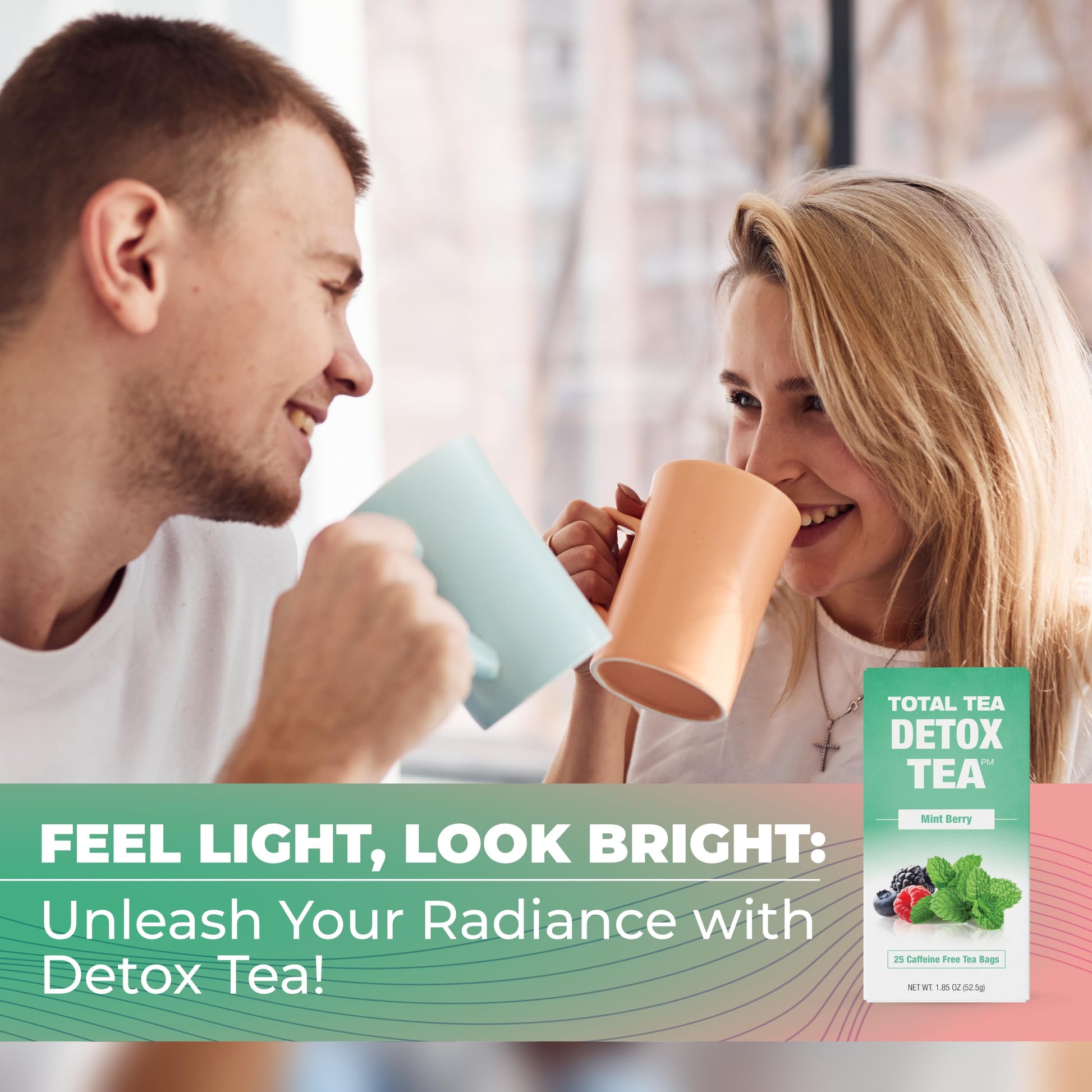 Total Tea Slimming Detox Tea for a Healthy Weight Support - Caffeine Free - Herbal - AB Mystery