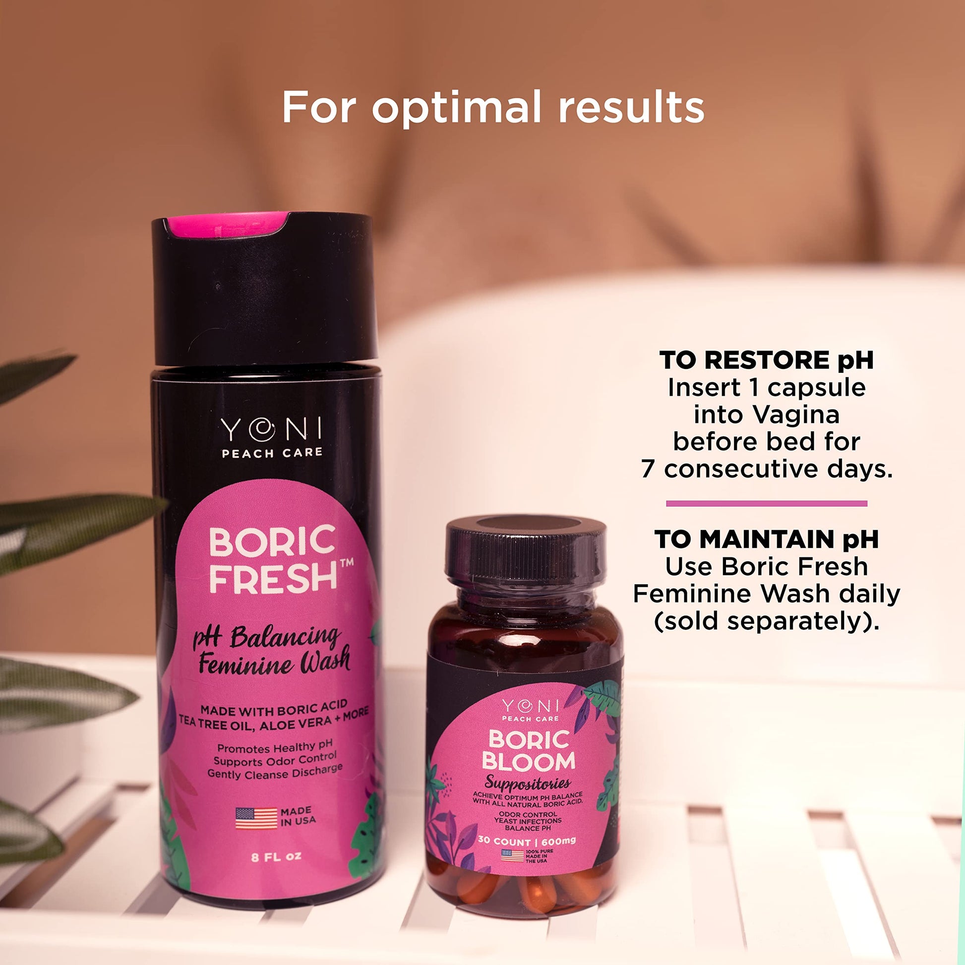 Boric Acid Suppositories - Vaginial Suppository Bacterial Vaginosis, pH Balance for Women Pills - AB Mystery