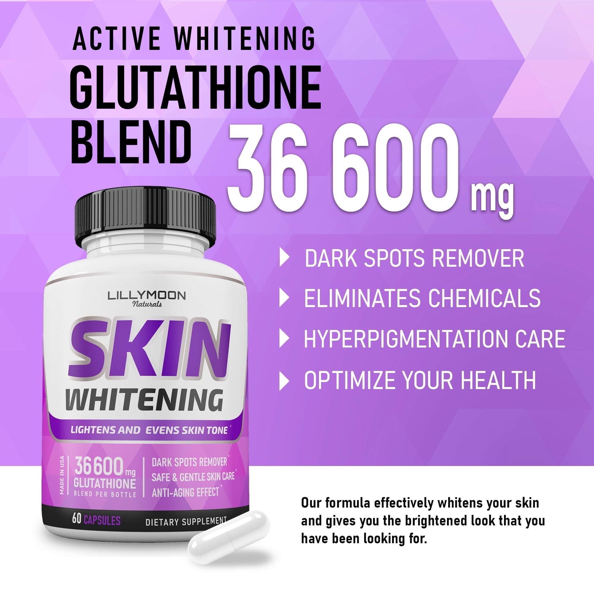 LILYMOON Glutathione Whitening Pills Skin Lightening Pills - Skin Whitening Formula - AB Mystery