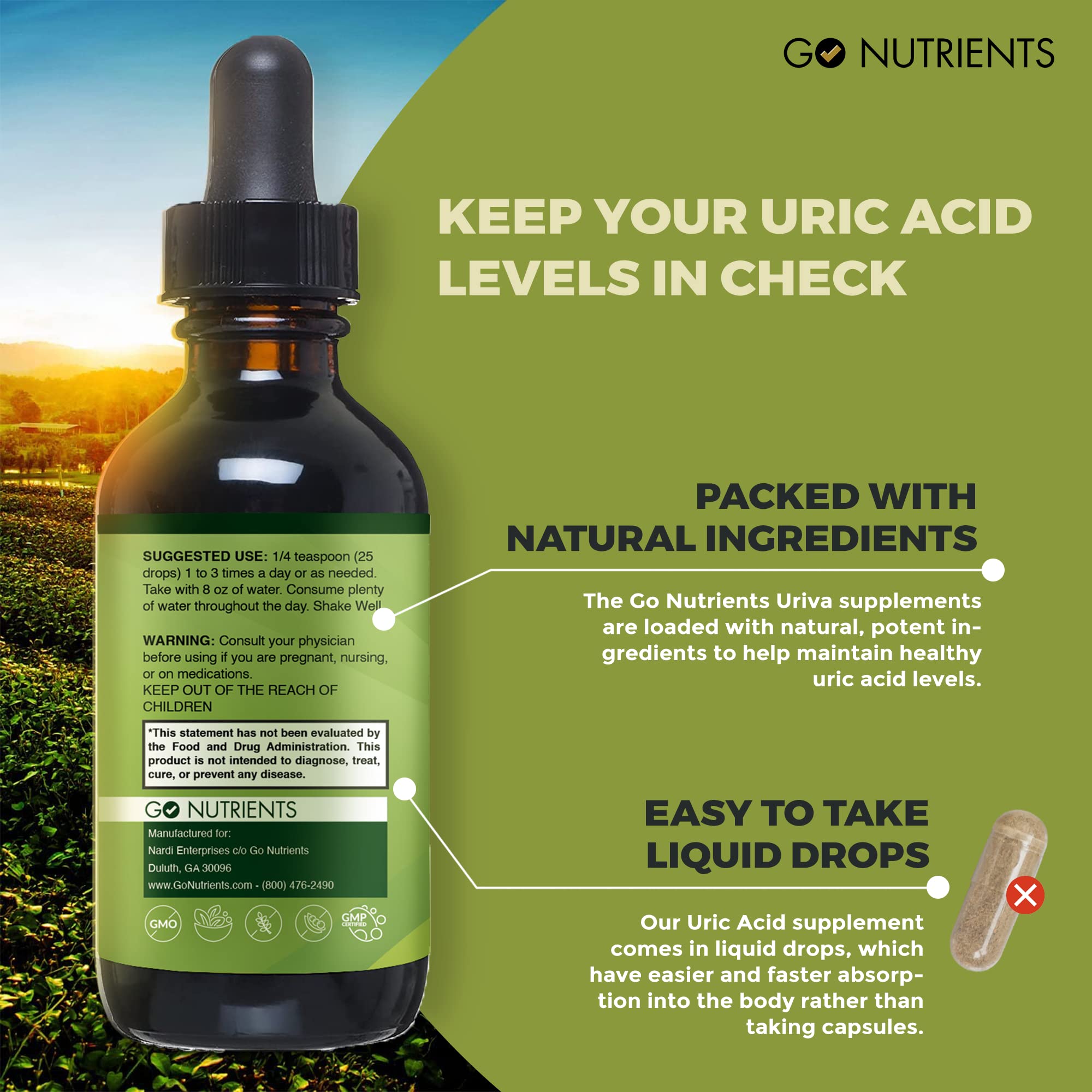 Go Nutrients Uriva Advanced Uric Acid Flush Cleanse with Tart Cherry Extract Celery Seed Extract Turmeric - AB Mystery