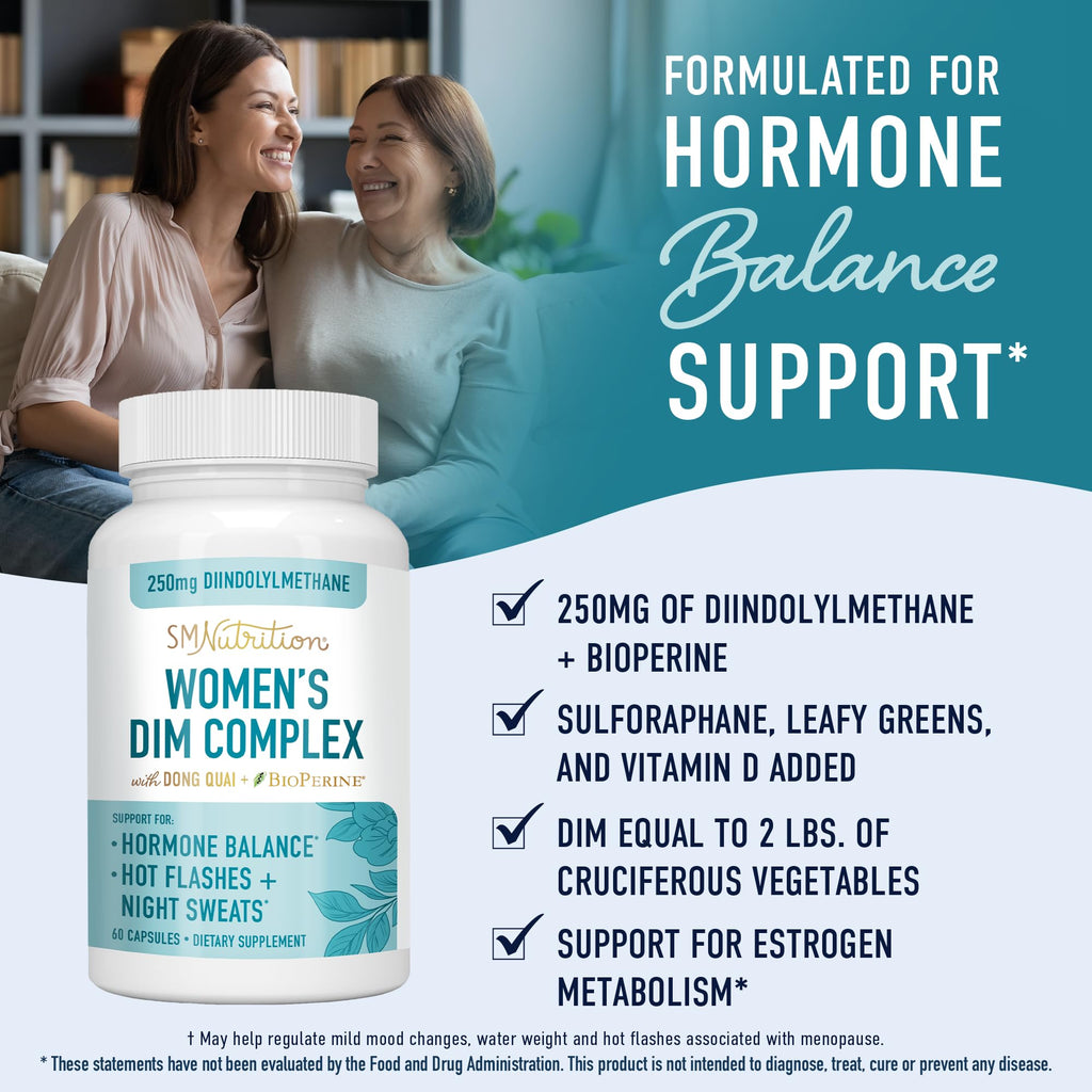 DIM Supplement Complex 250 mg | Estrogen Balance for Women | Hormone Menopause Relief - AB Mystery