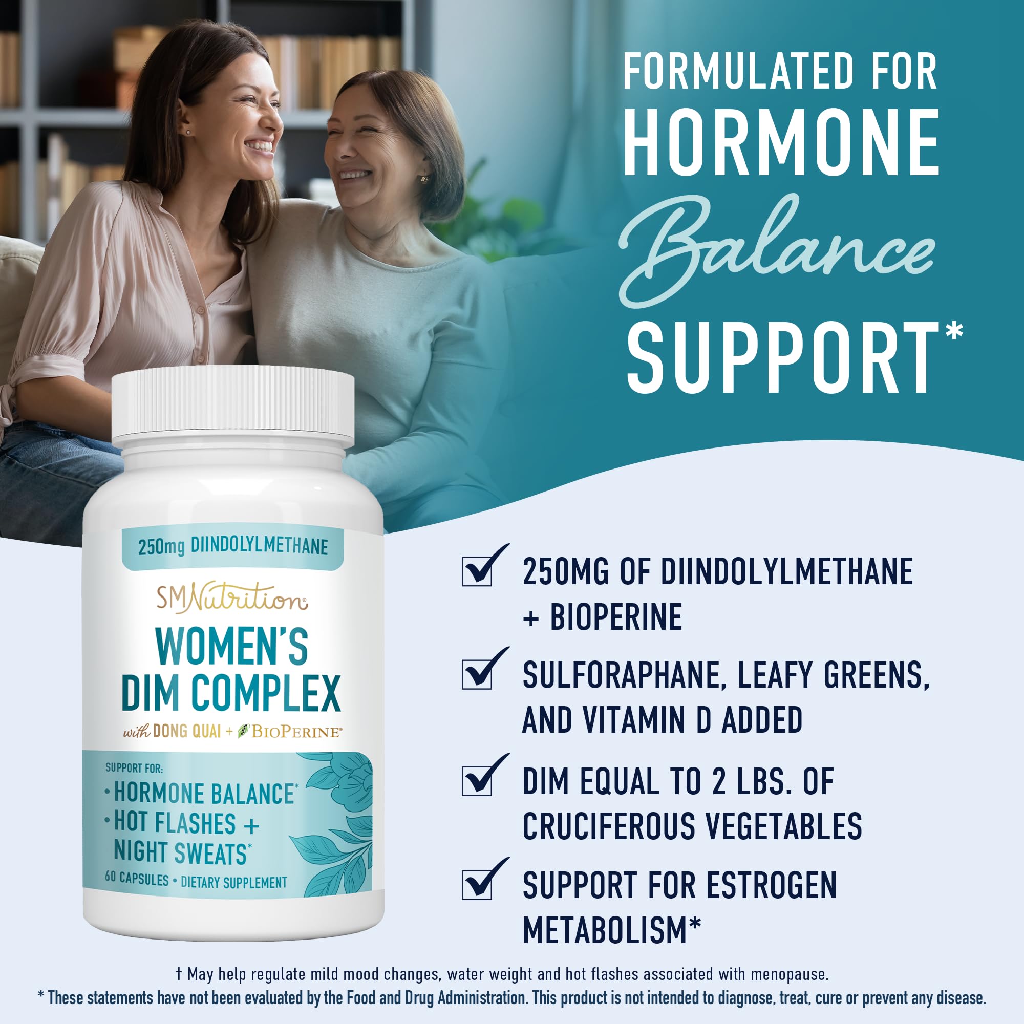DIM Supplement Complex 250 mg | Estrogen Balance for Women | Hormone Menopause Relief - AB Mystery