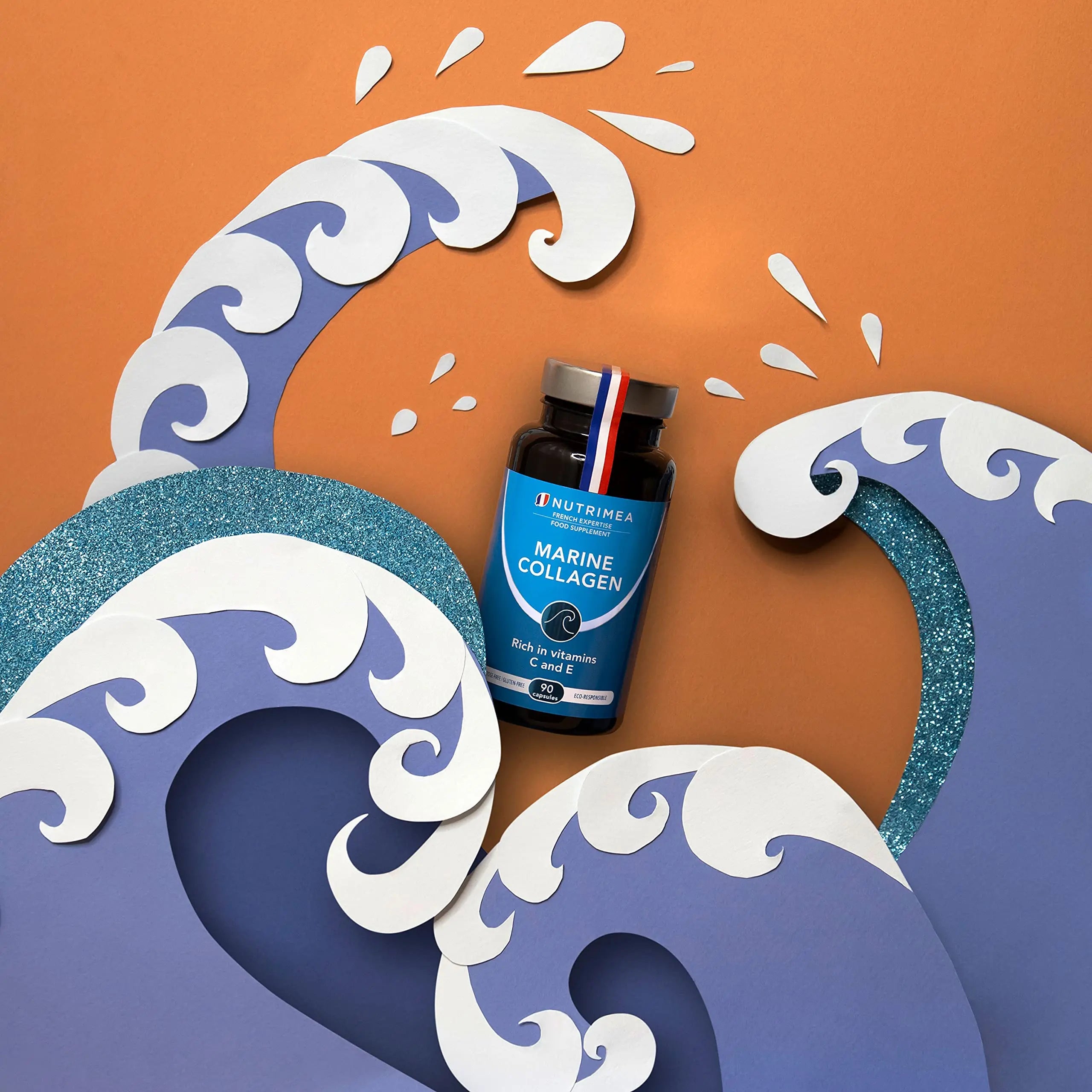 Pure Marine Collagen (900mg) - Enriched with Vitamins C and E – Patented Premium Type I & II Hydrolysed Collagen - AB Mystery