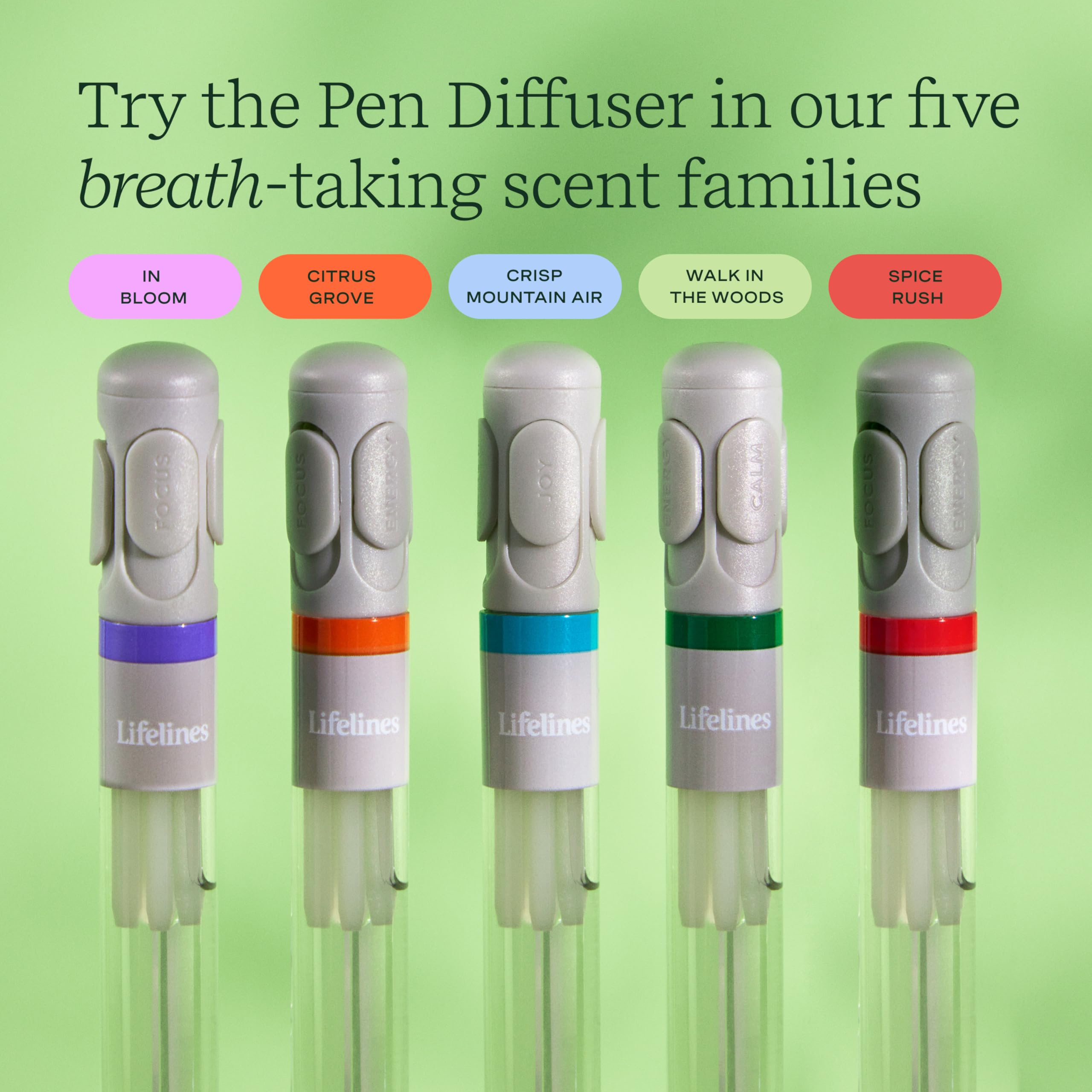 Pen Diffuser in Crisp Mountain Air Essential Oil Blends - Elegant 1.0mm Ballpoint Tip - Black Pen - AB Mystery