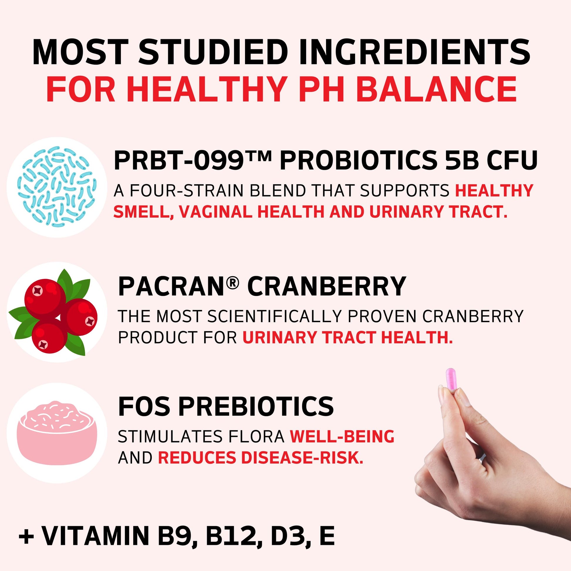 Purely Pink Prebiotic Probiotic Blend for Vaginal Health - Promote pH Balance, Healthy Flora and Odor - AB Mystery