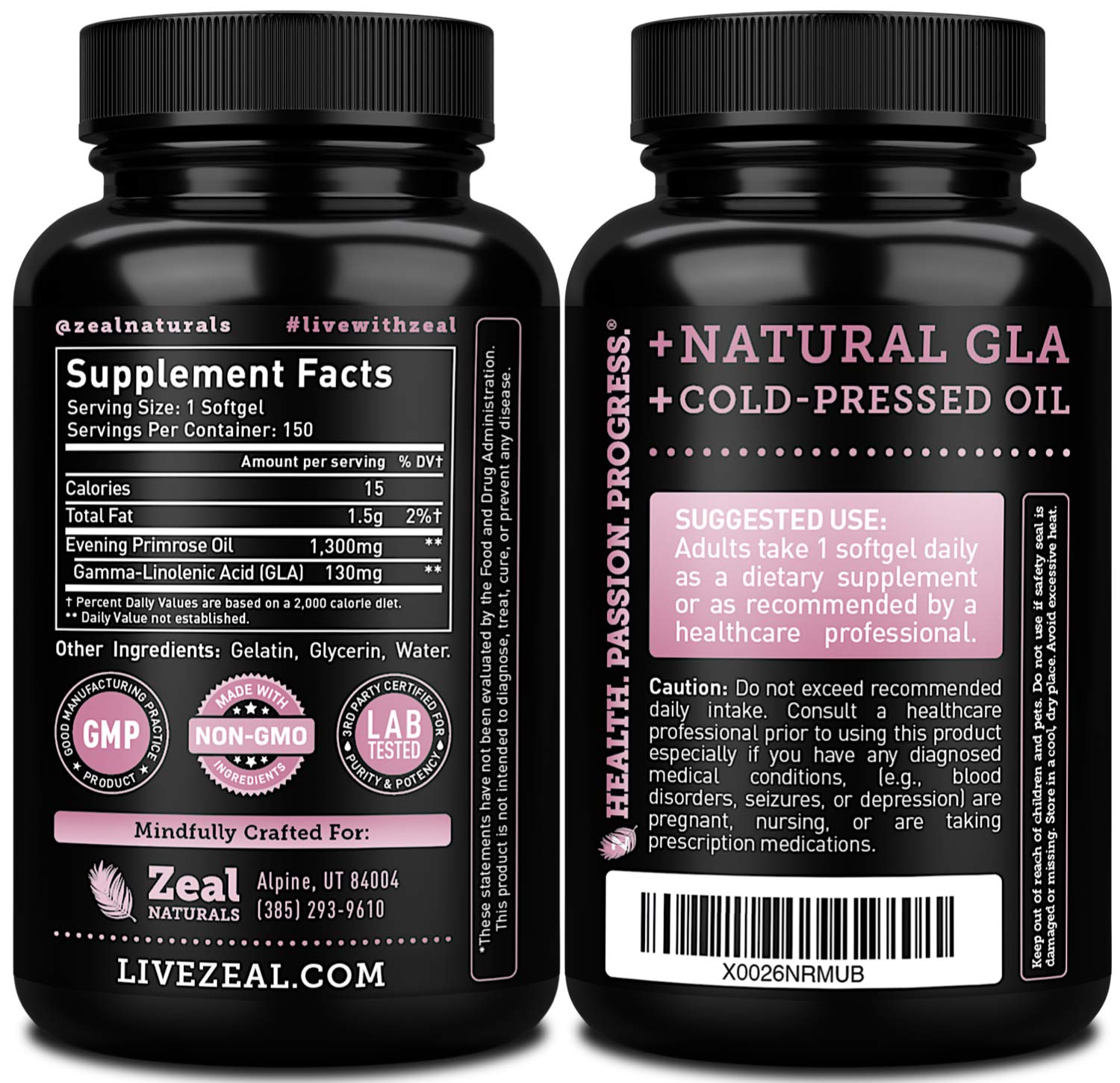 Evening Primrose Oil Capsules (150 Liquid Softgels | 1300mg) Premium Evening Primrose Oil – Natural - AB Mystery