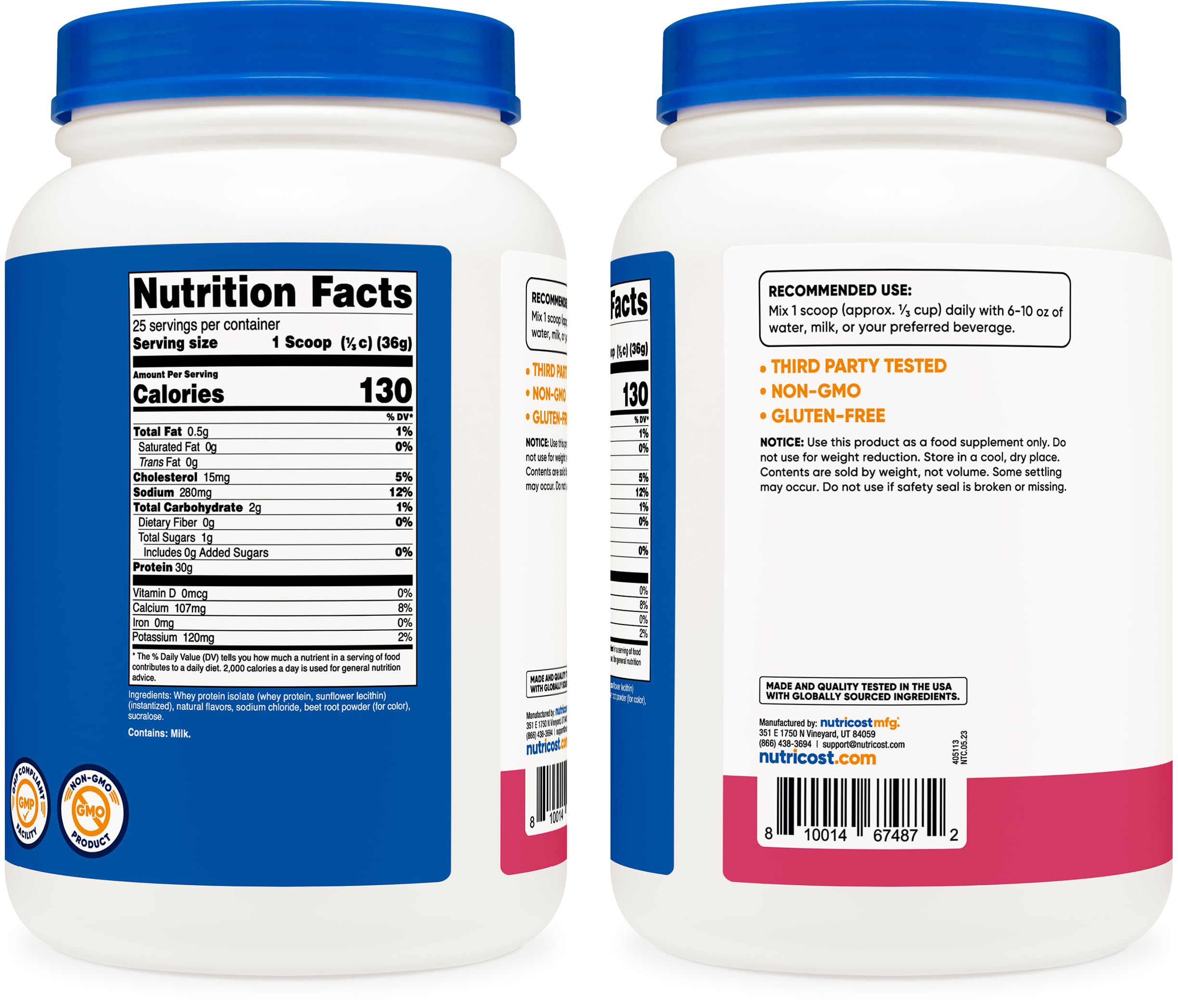 Nutricost Whey Protein Isolate (Strawberry Acai, 2 Pounds) - AB Mystery