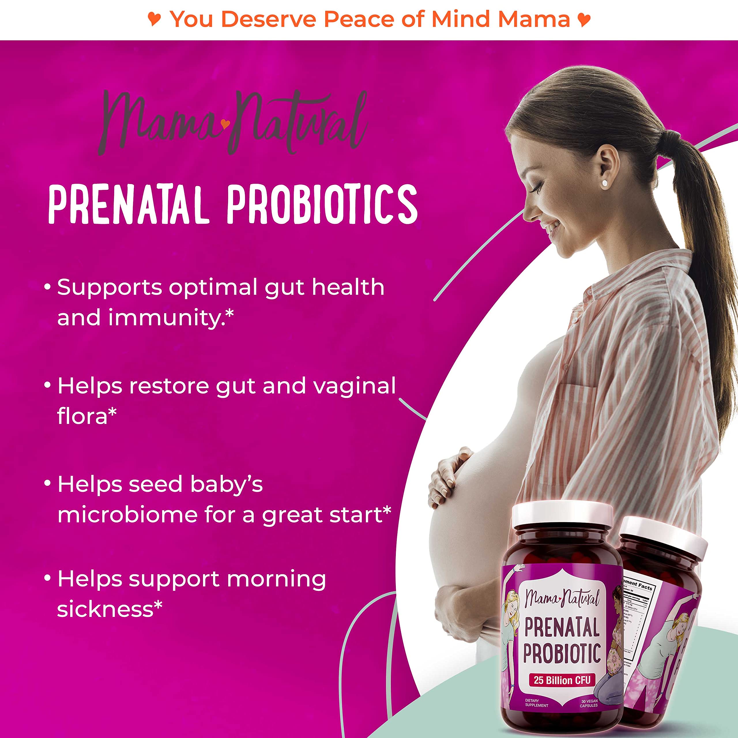 Premium Prenatal Bundle of 2 - Organic Prenatal Multi & Natural Probiotics - Essential Nutrition for Women Mama Natural
