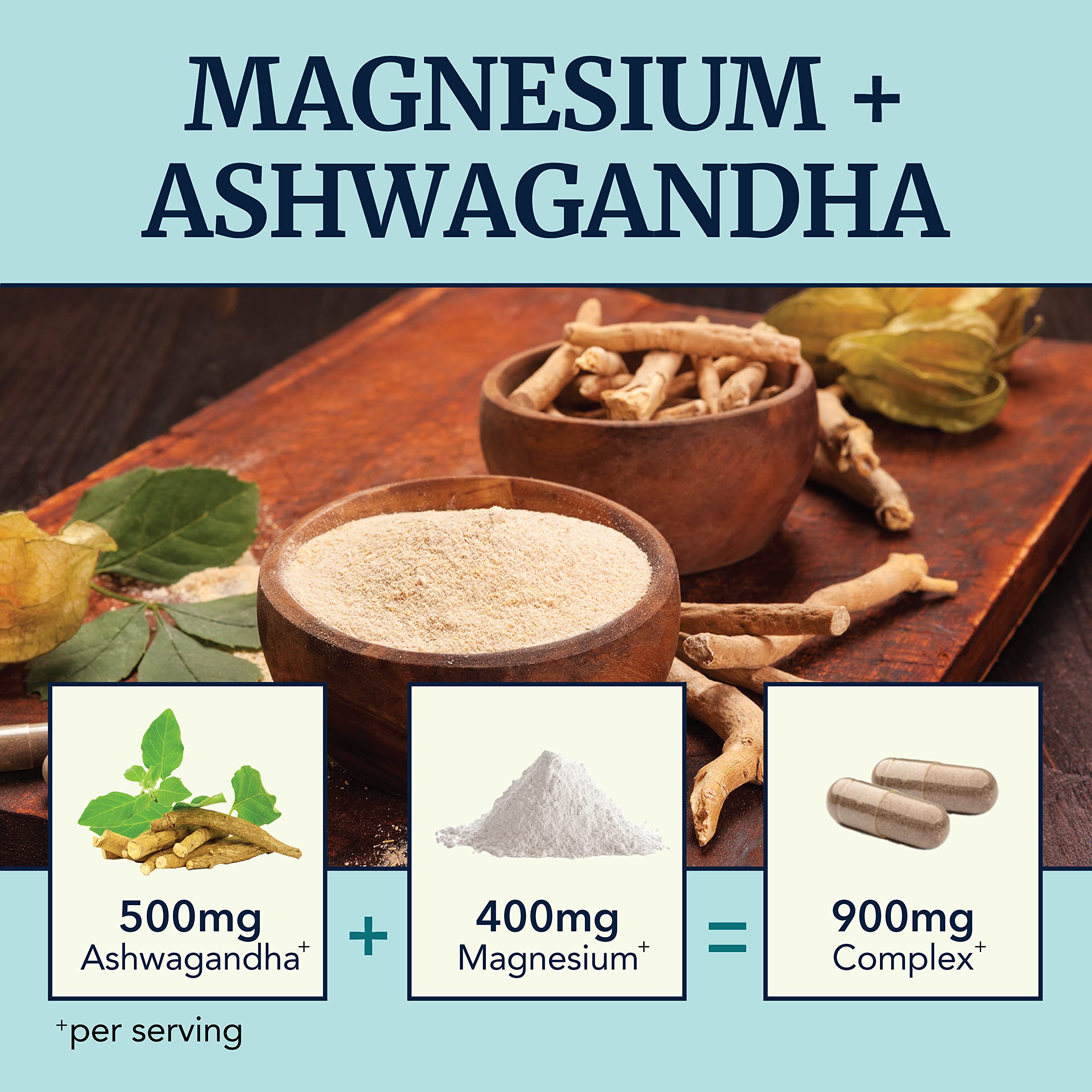 Magnesium Ashwagandha | Calming Magnesium Supplement for Adults | Relax, Rest - AB Mystery