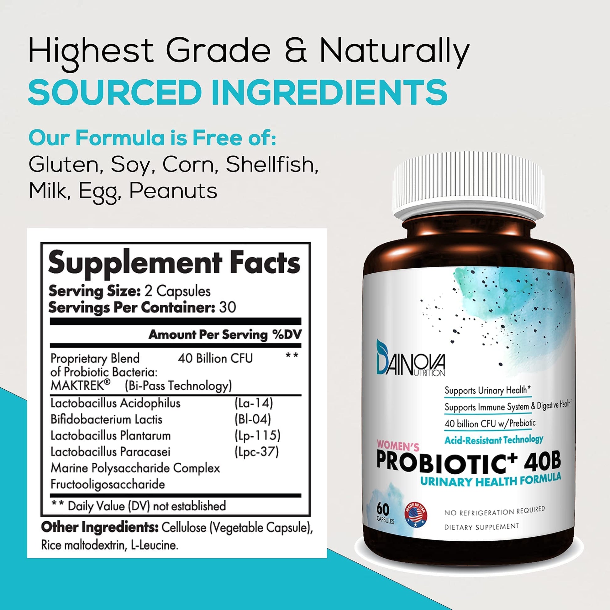 Dainova Nutrition D Mannose Capsules and Probiotics for Women Bundle I Urinary Tract - AB Mystery