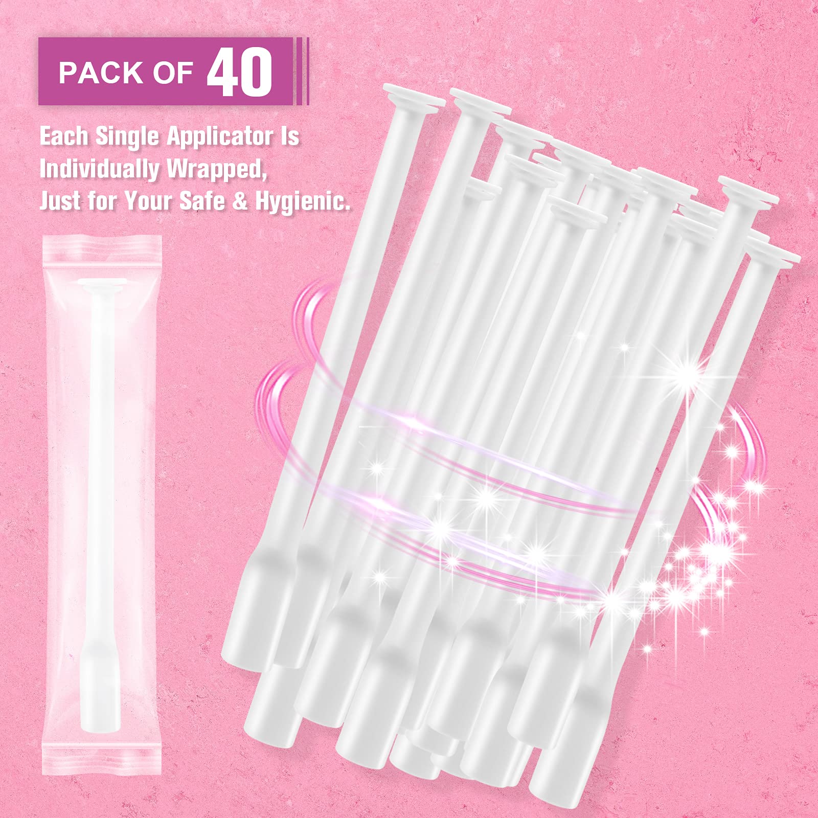 Nieteyrue (40 Packs) Disposable Vaginial Applicators Individually Wrapped Hygienic Fit - AB Mystery