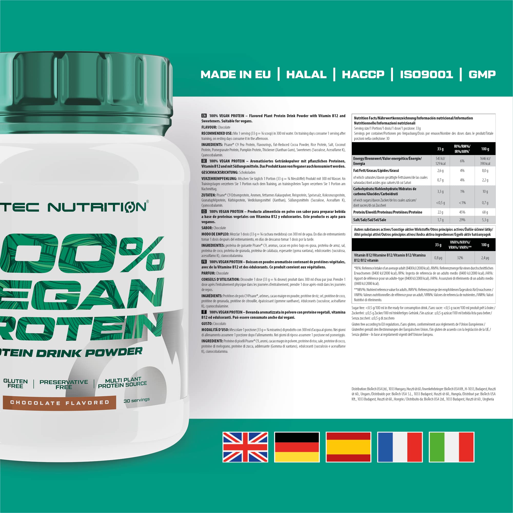 Scitec Nutrition 100% Vegan Protein – 5 Plant-Based Protein Sources – Fortified with Vitamin B12 Scitec Nutrition