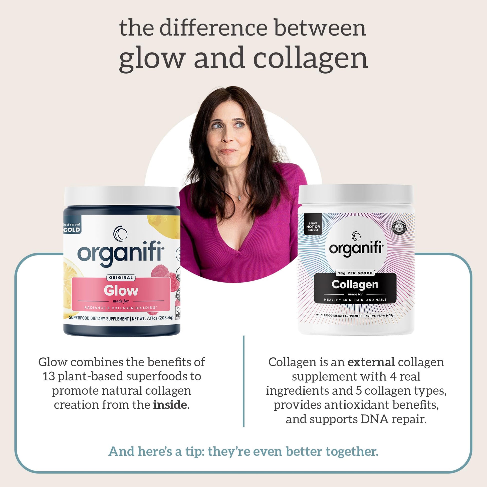 Organifi Unflavored Collagen Powder - Supports Stronger Skin, Nail, and Hair, 40 Servings - AB Mystery