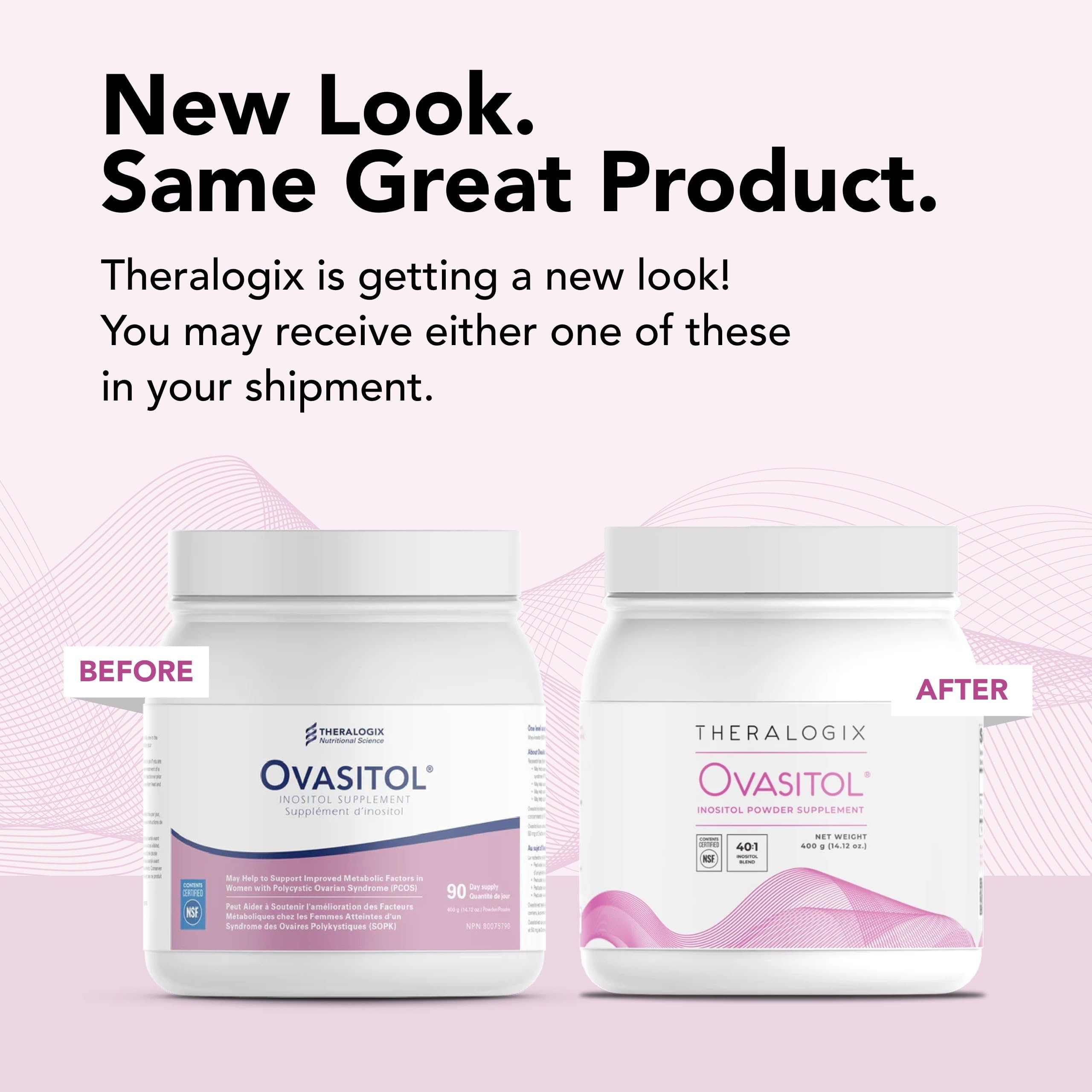 Theralogix Ovasitol Inositol Powder - 60 Servings - Myo-Inositol & D-Chiro Inositol - AB Mystery