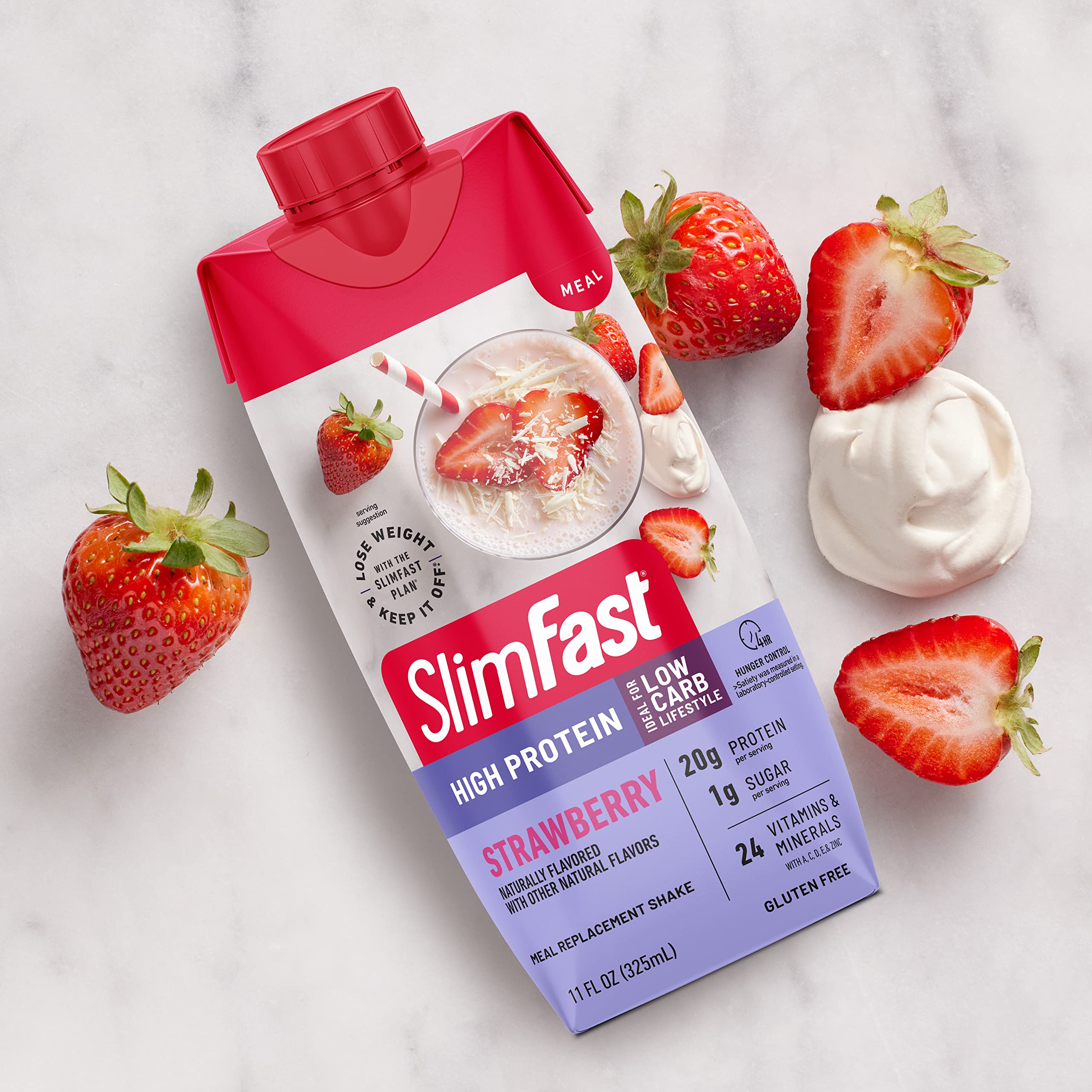 SlimFast Protein Shake, Strawberry- 20g Protein, Meal Replacement Shake Ready to Drink - AB Mystery