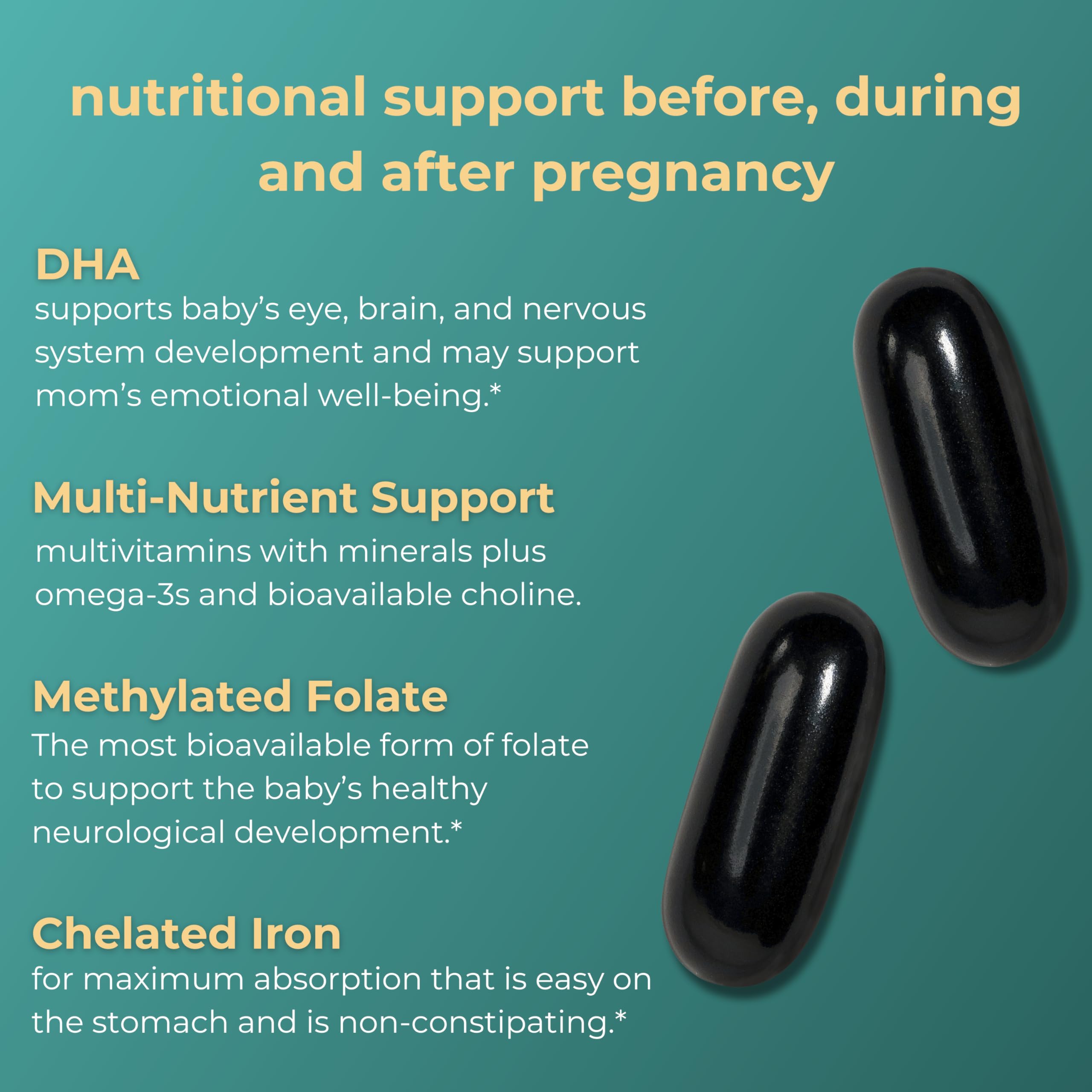 Iwi Life Prenatal Multivitamin, 60 Softgels (30 Servings), Vegan, Plant-Based Algae Omega 3 Iwi