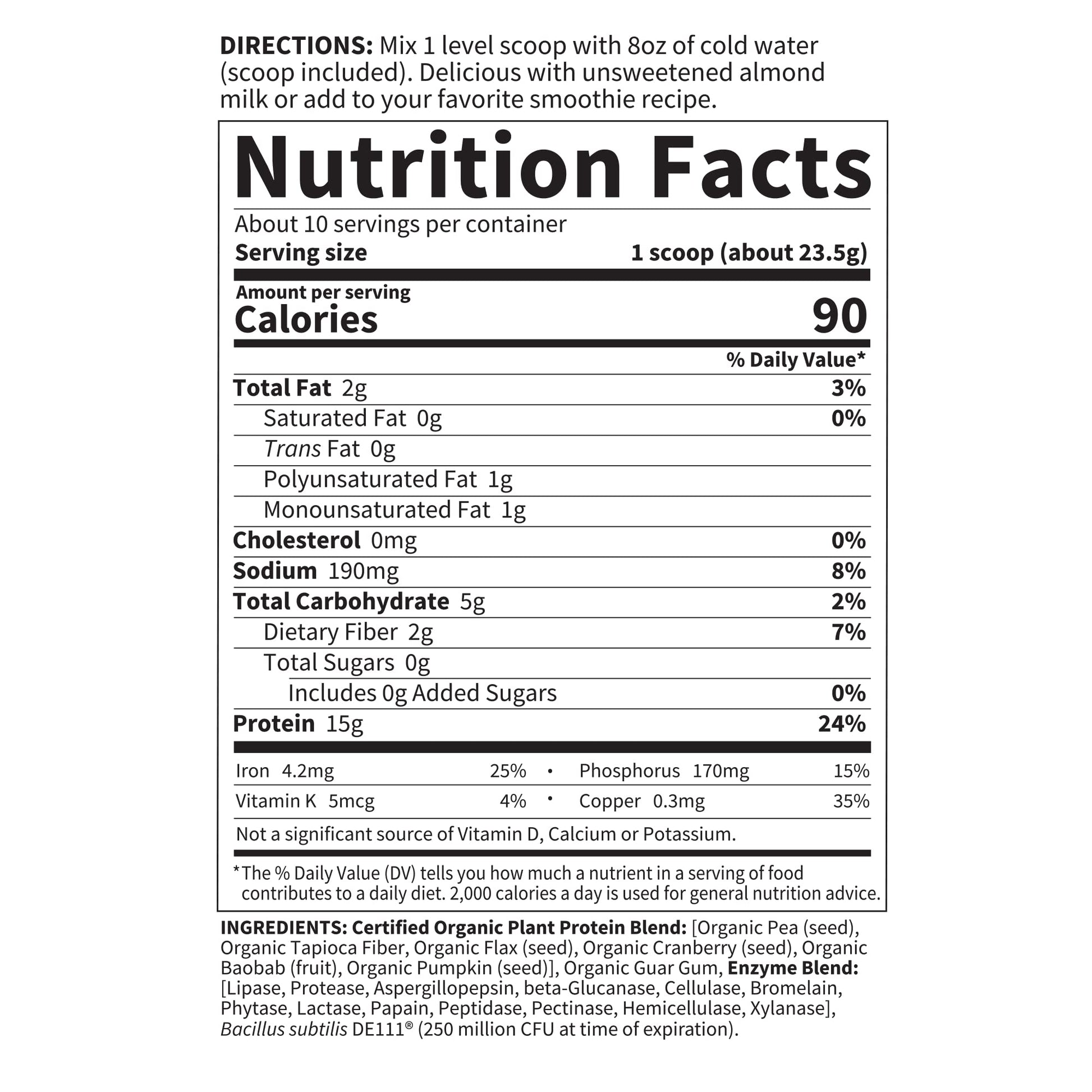 Garden of Life Organic Plant Based Protein Powder - Smooth Unflavored - Vegan - AB Mystery