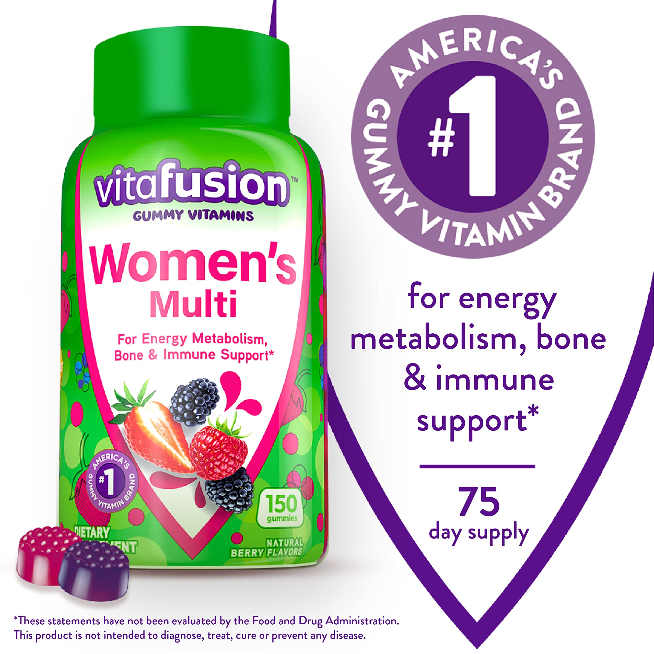Vitafusion Fiber Well Sugar Free Fiber Supplement & Womens Multivitamin Gummies - AB Mystery