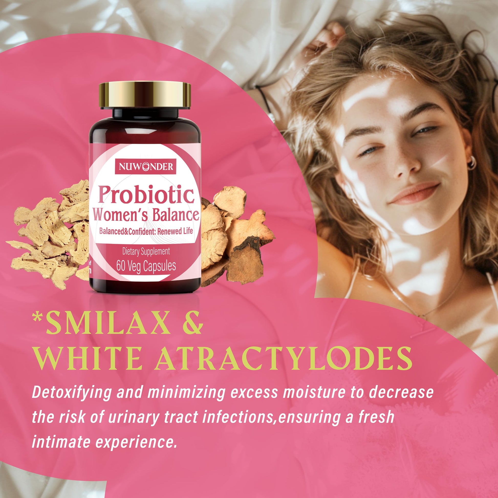 NUWONDER Women's probiotic - Natural Vaginal Support Supplement, Balanced & Confident - AB Mystery