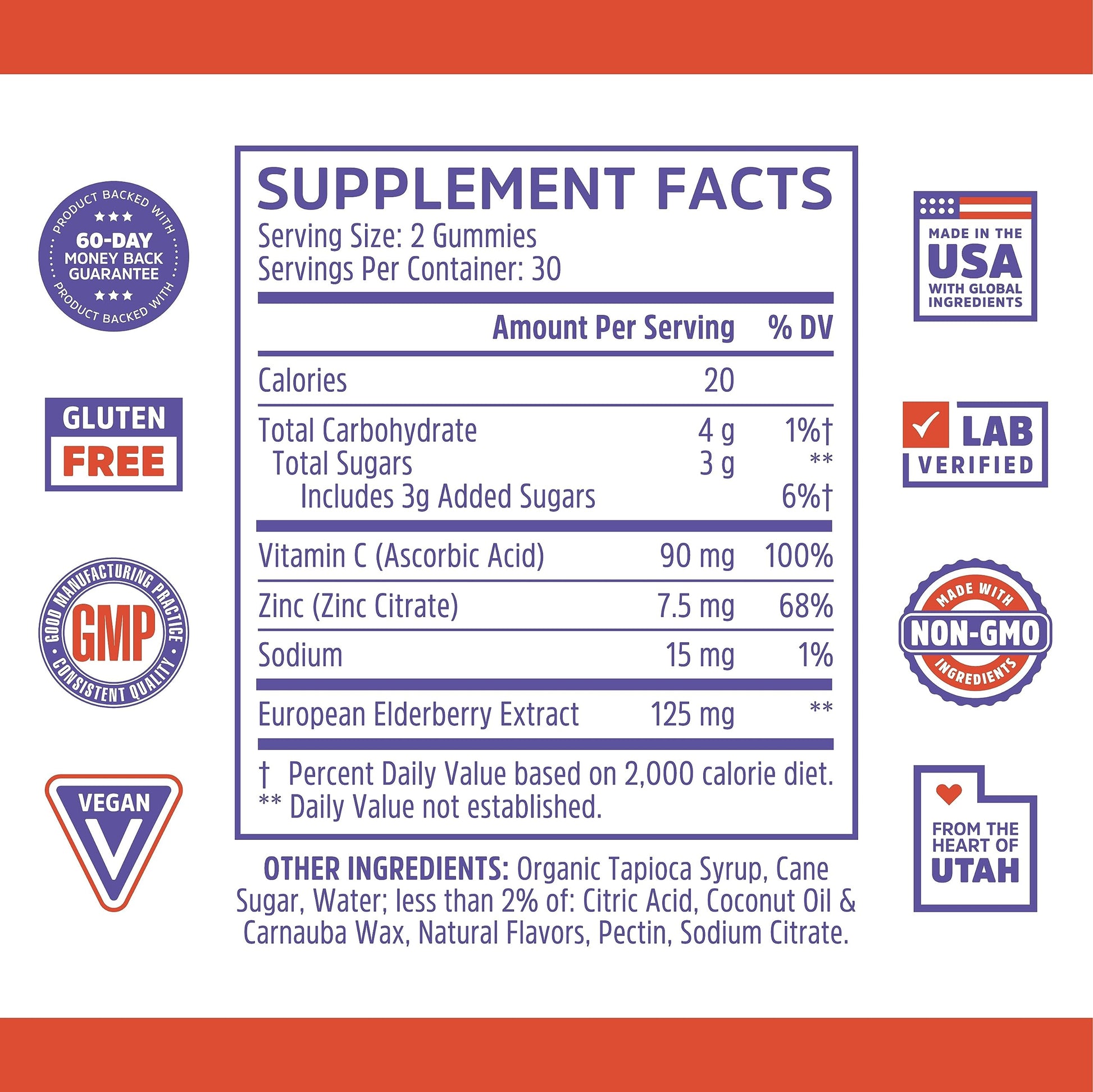 Zhou Nutrition Elder-Mune Sambucus Elderberry Gummies with Zinc and Vitamin C & vH - AB Mystery