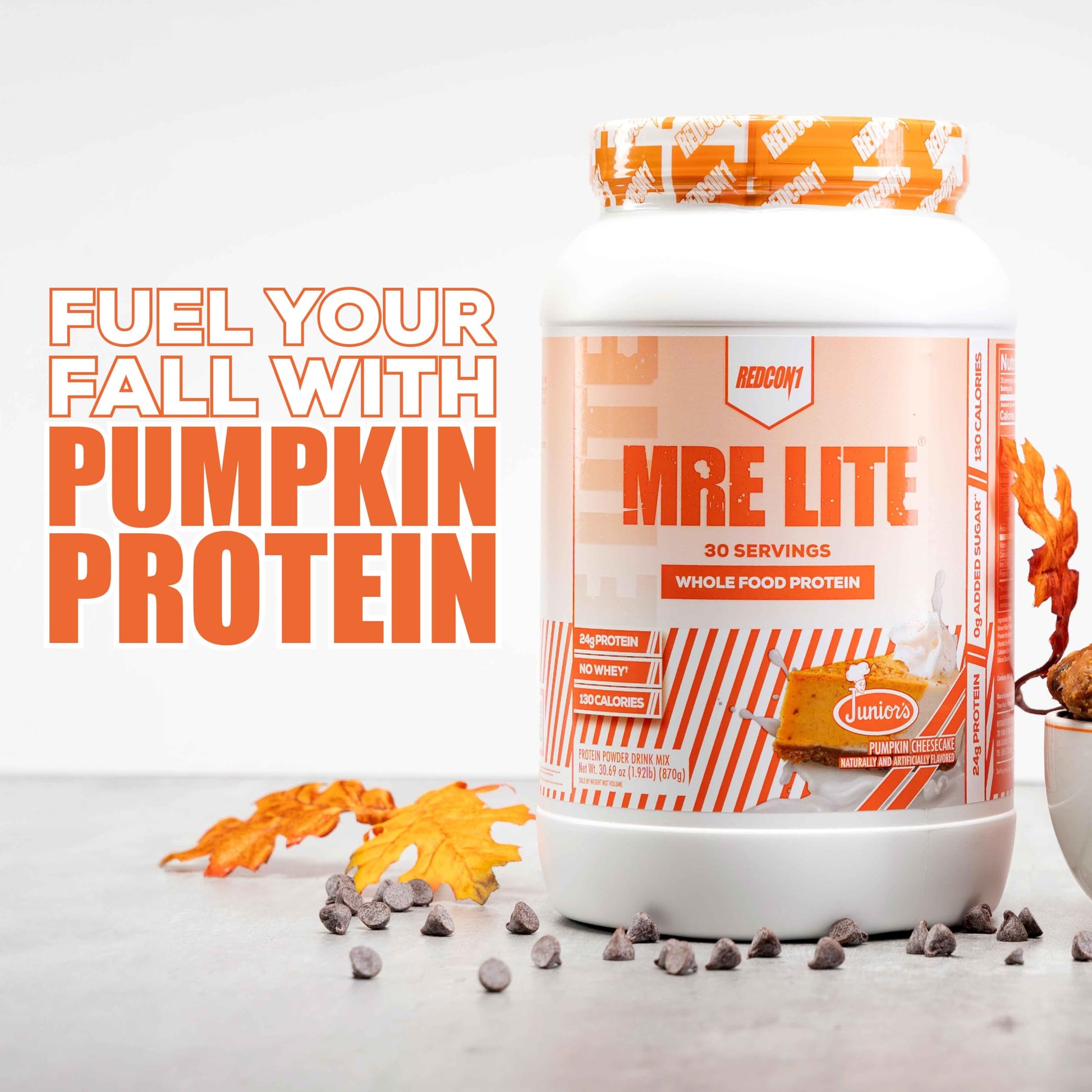 REDCON1 MRE Lite Whole Food Protein Powder, Juniors, Pumpkin Cheesecake - Low Carb - AB Mystery