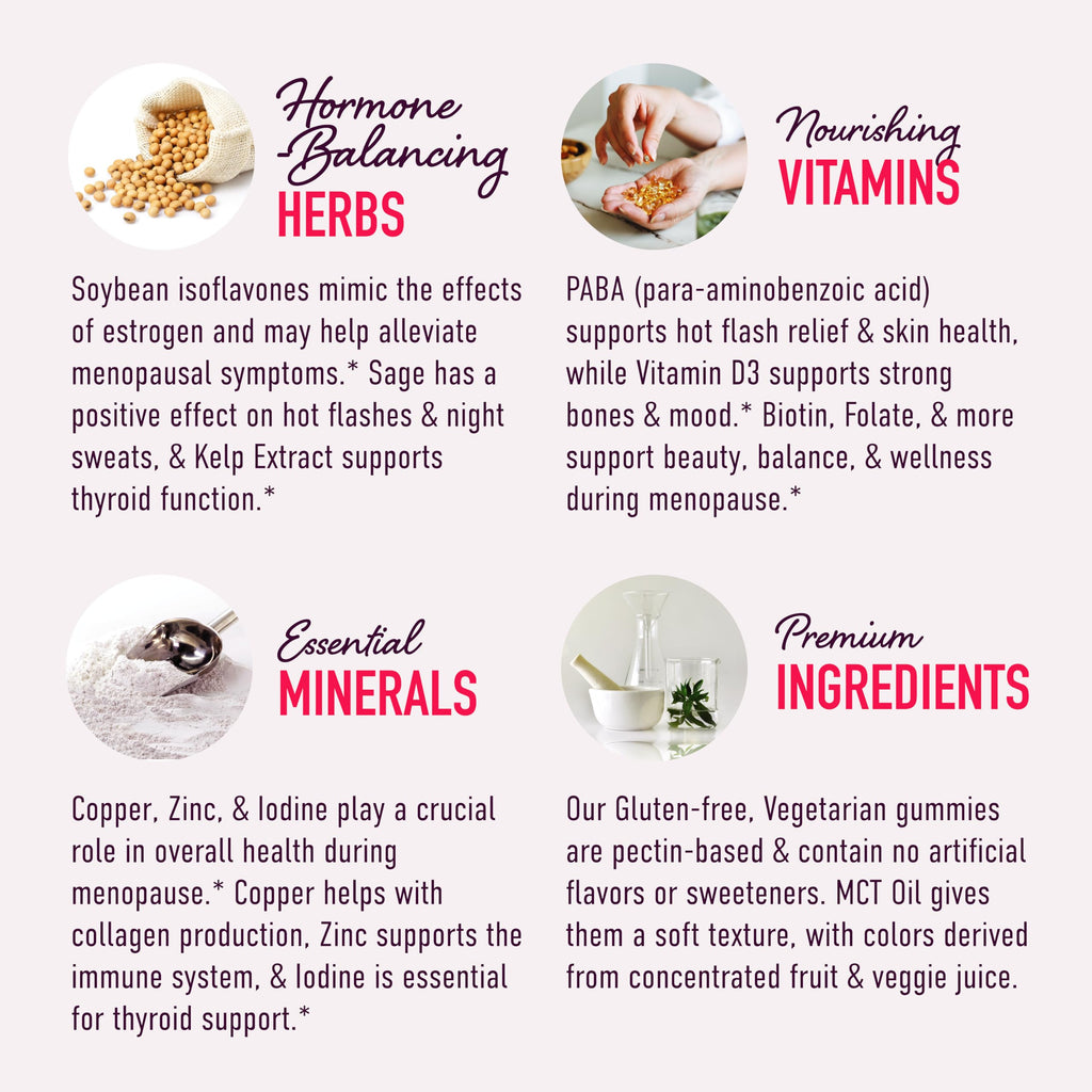 Menopause Support Gummies | Hormone Balance Relief for Hot Flashes, Night Sweats, Mood Swings - AB Mystery