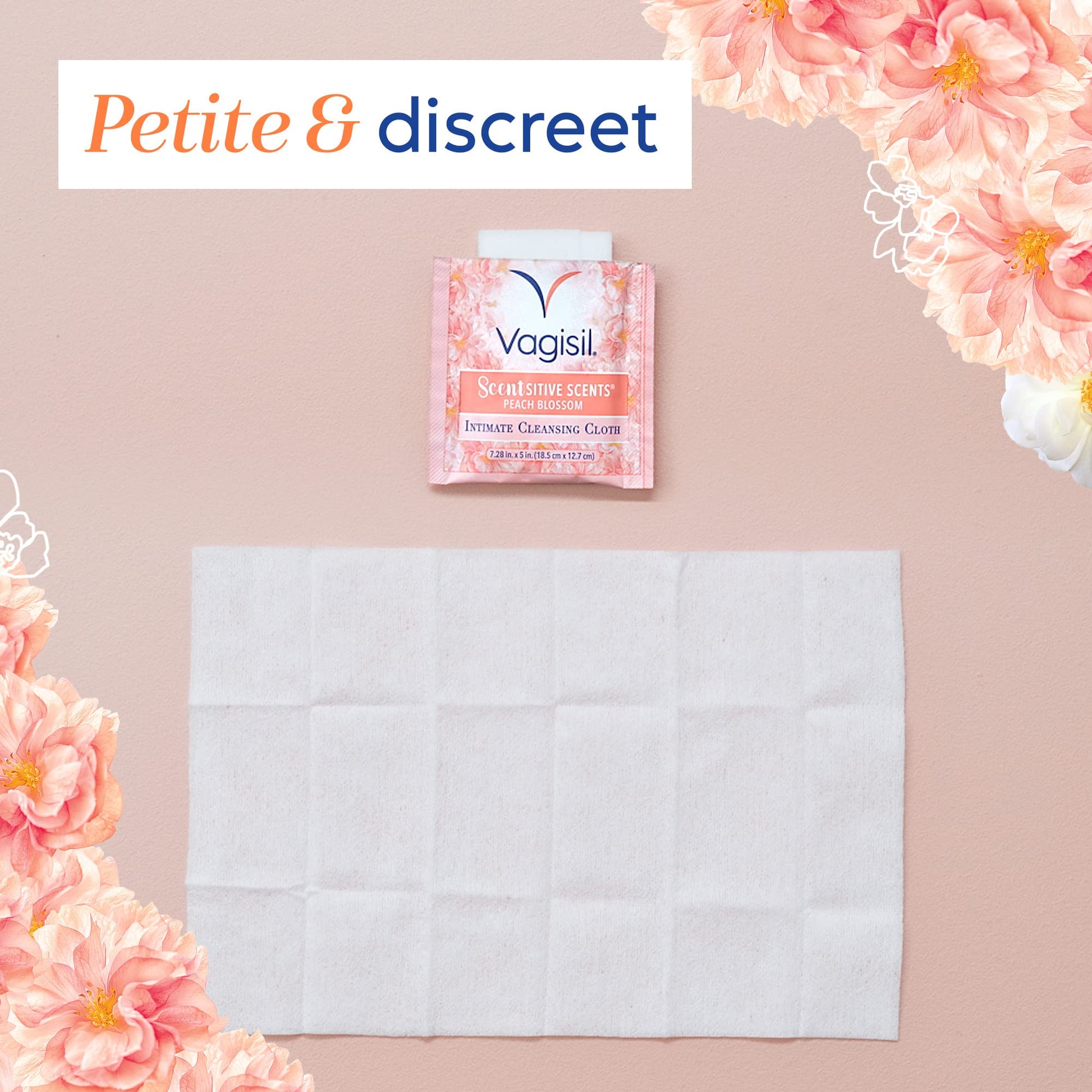 Vagisil Scentsitive Scents On-The-Go Feminine Cleansing Wipes, pH Balanced, Peach Blossom - AB Mystery