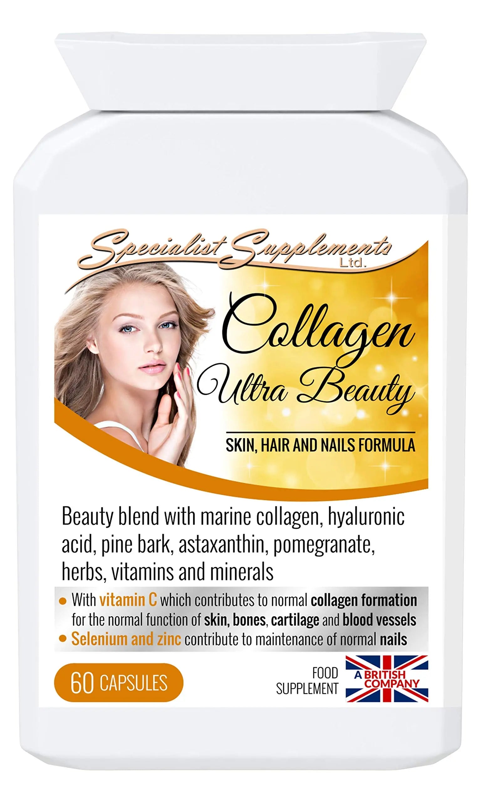 Specialist Supplements Collagen Ultra Beauty Marine Collagen, Hyaluronic Acid, Vitamin, Mineral